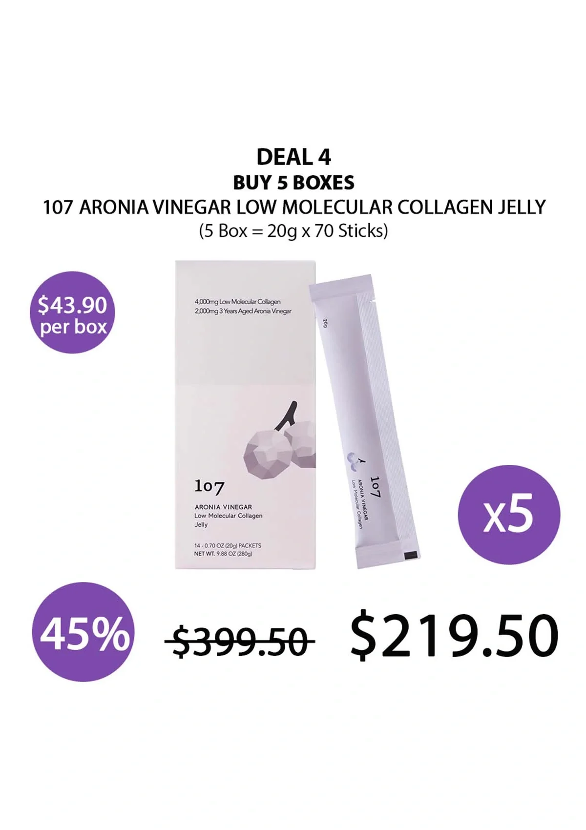 [107] Aronia Vinegar Low Molecular Collagen Jelly (1 Box = 20g x 14 Sticks) - Image 15