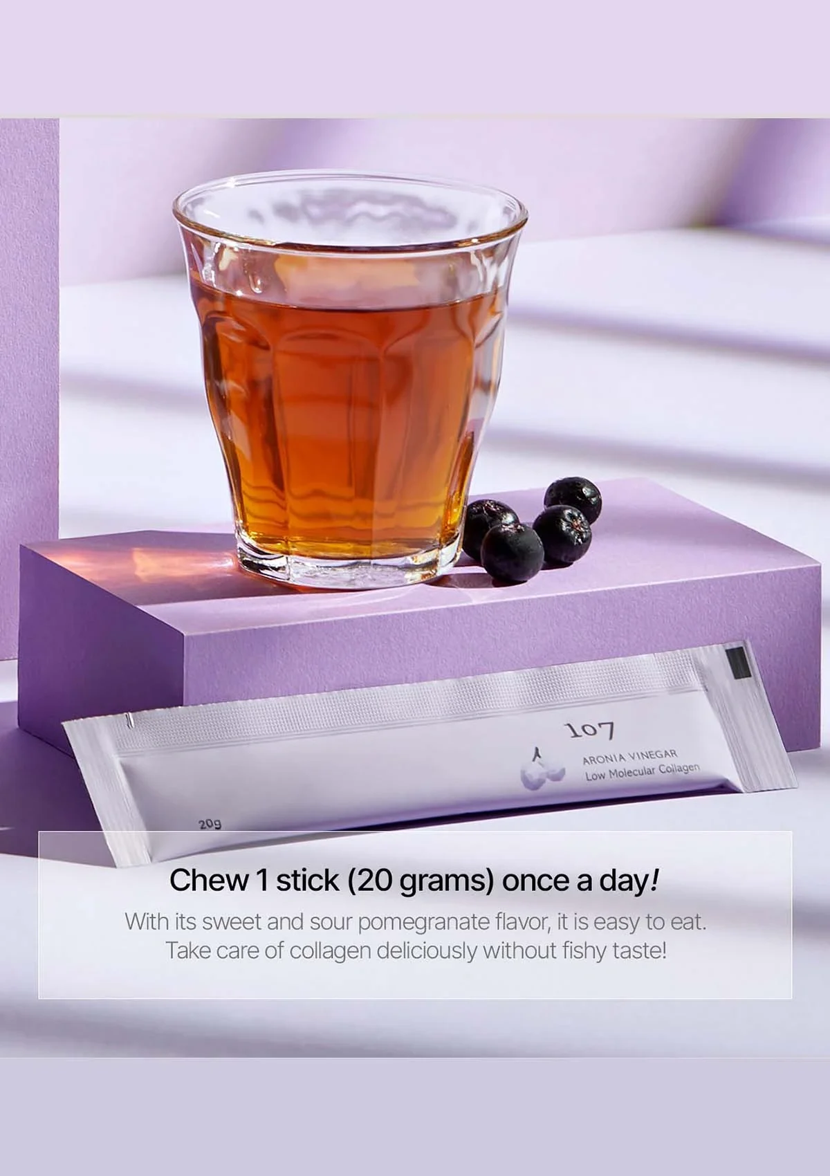 [107] Aronia Vinegar Low Molecular Collagen Jelly (1 Box = 20g x 14 Sticks) - Image 4