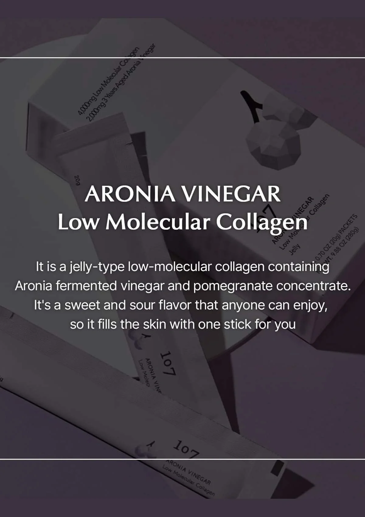 [107] Aronia Vinegar Low Molecular Collagen Jelly (1 Box = 20g x 14 Sticks) - Image 5