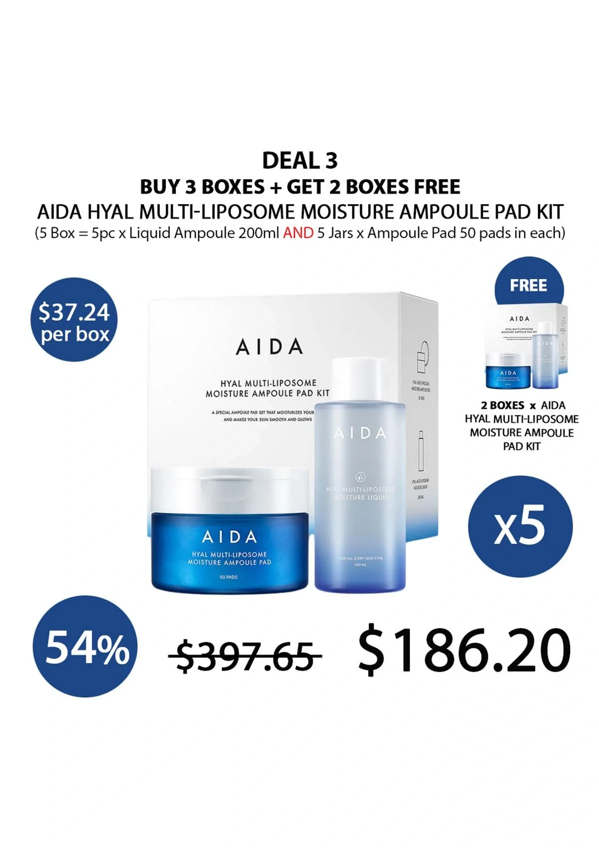 [AIDA] Hyal Multi-Liposome Moisture Ampoule Pad Kit - Image 26