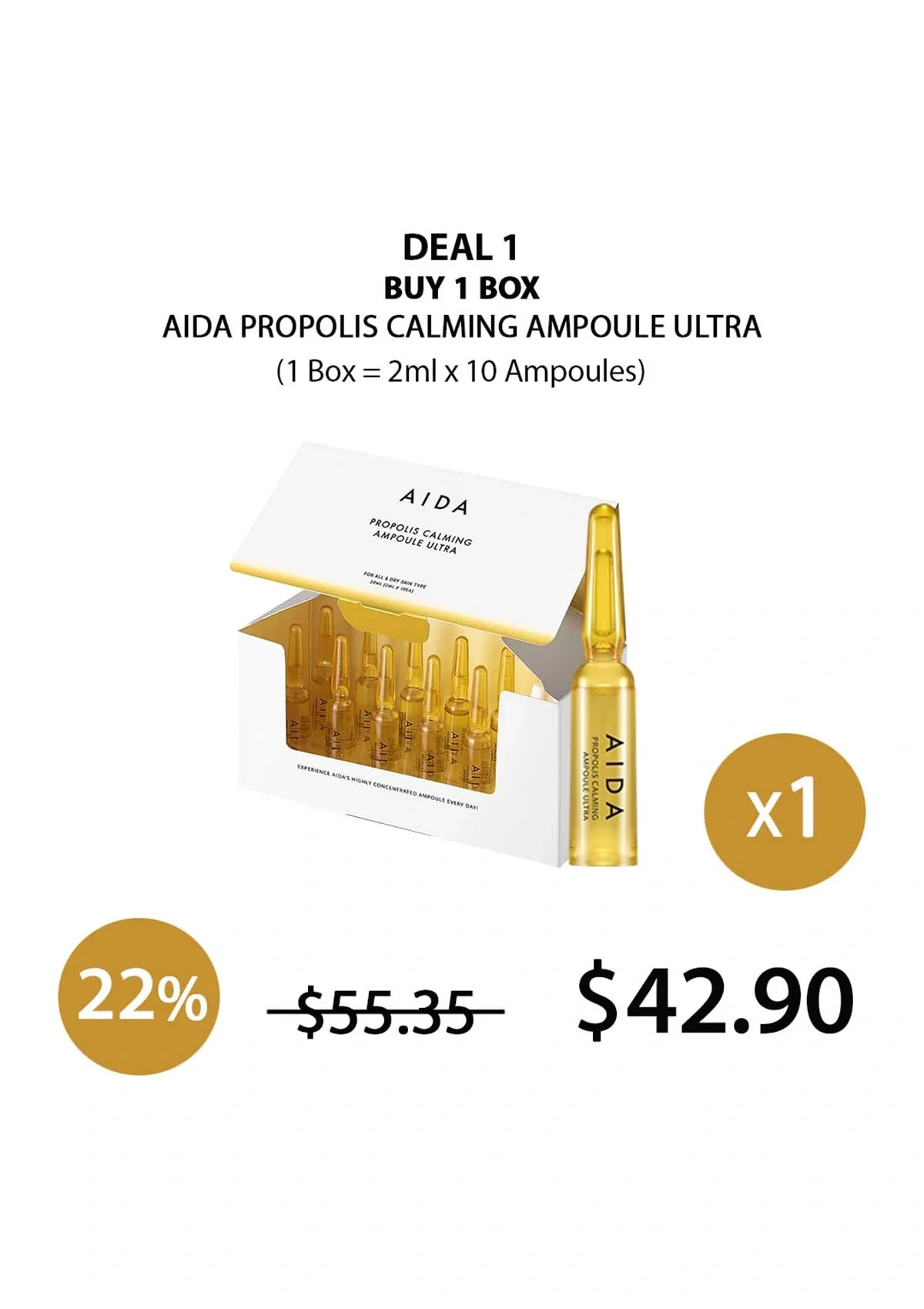 [AIDA] Propolis Calming Ampoule Ultra (1 Box = 2ml x 10 Ampoules) - Image 16