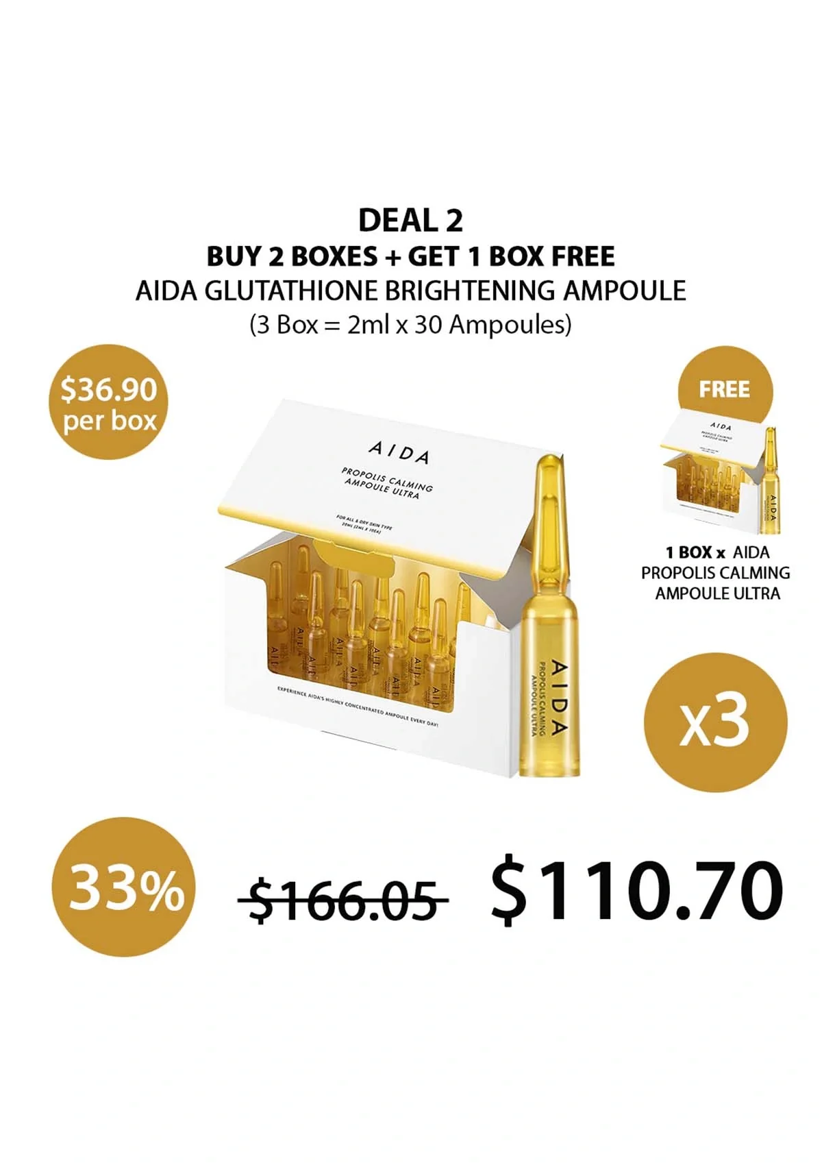 [AIDA] Propolis Calming Ampoule Ultra (1 Box = 2ml x 10 Ampoules) - Image 17