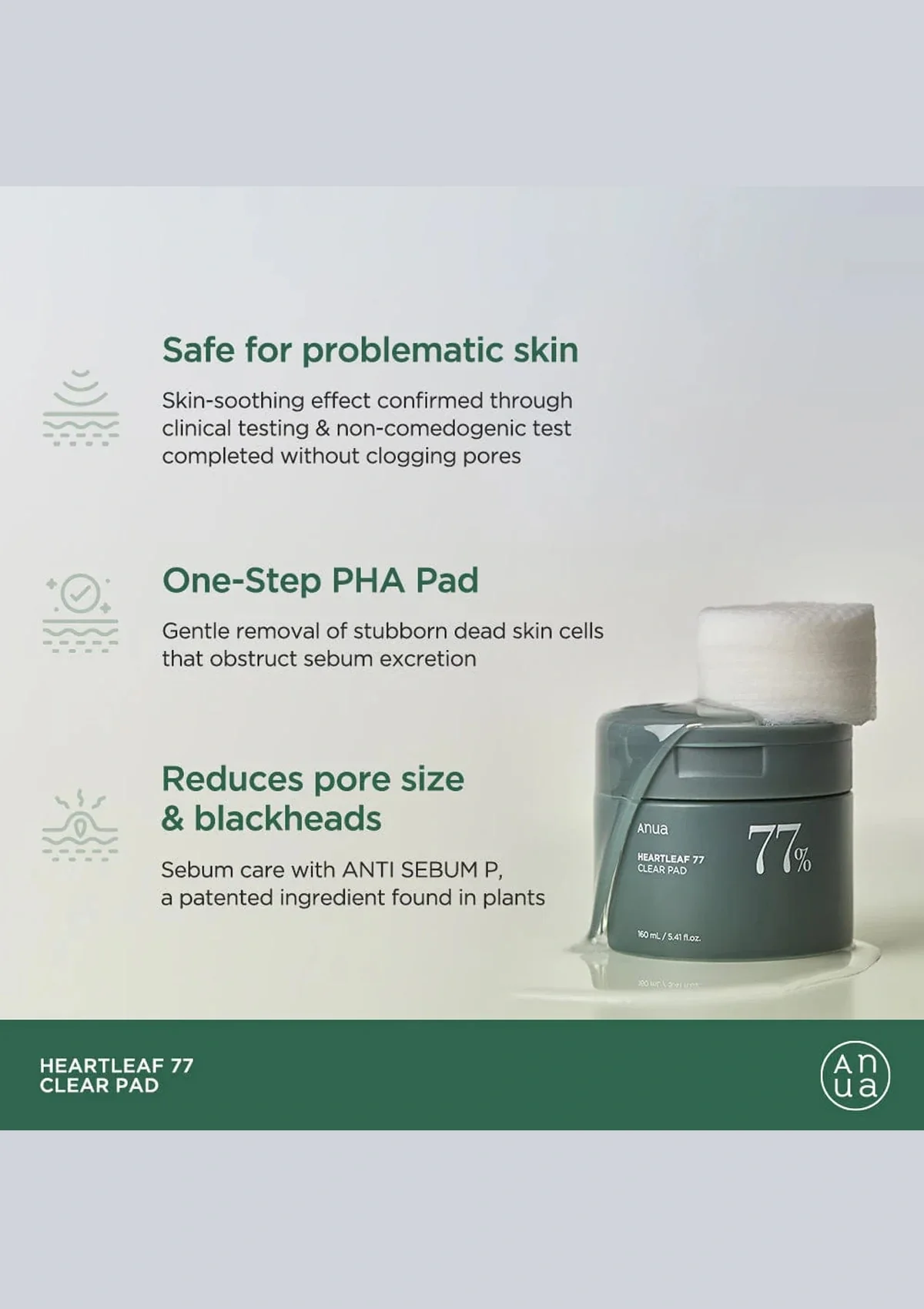 [ANUA] Heartleaf 77% Clear Pad 160ml - Image 4