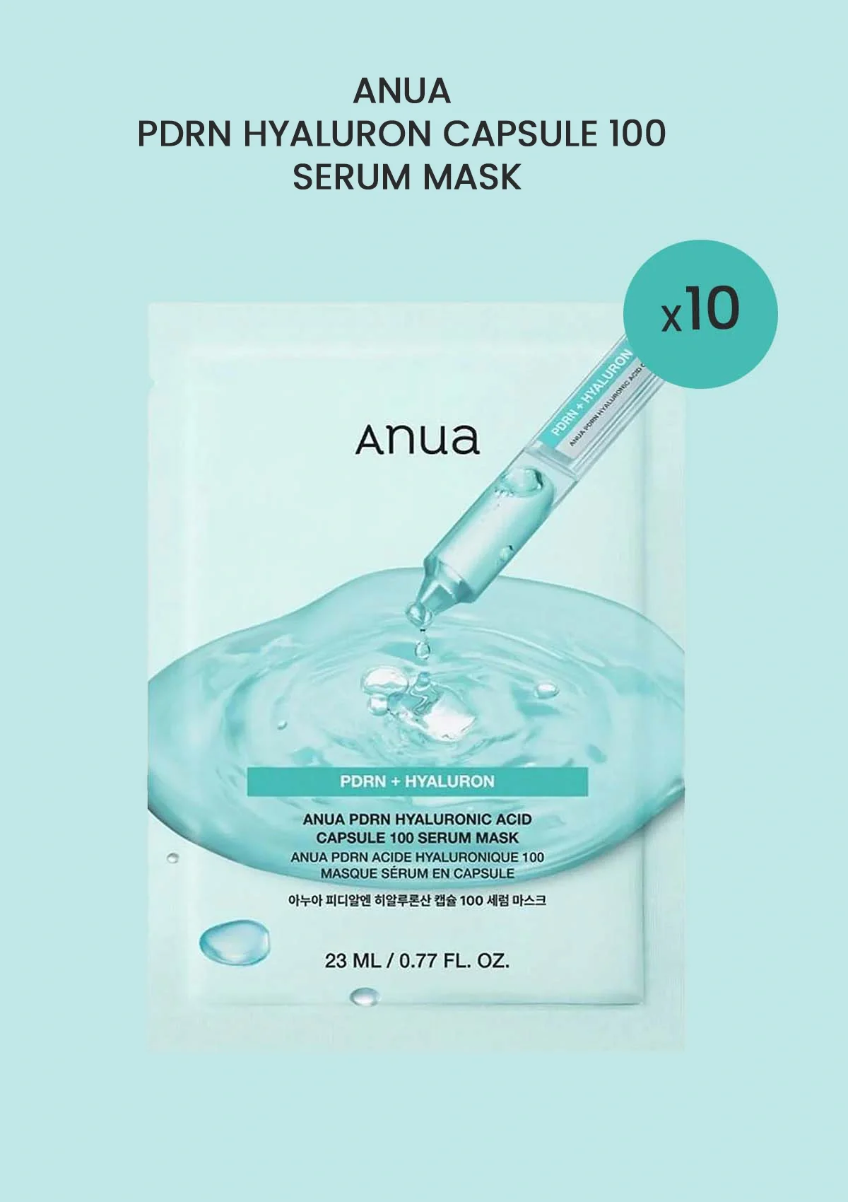 [ANUA] PDRN Hyaluron Capsule 100 Serum Mask (1 Box = 25ml x 10 Sheets)