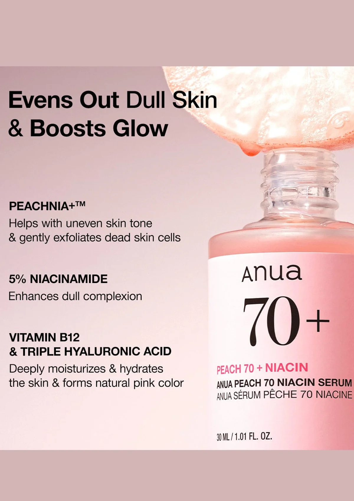 [ANUA] Peach 70+ Niacin Serum 30ml - Image 5