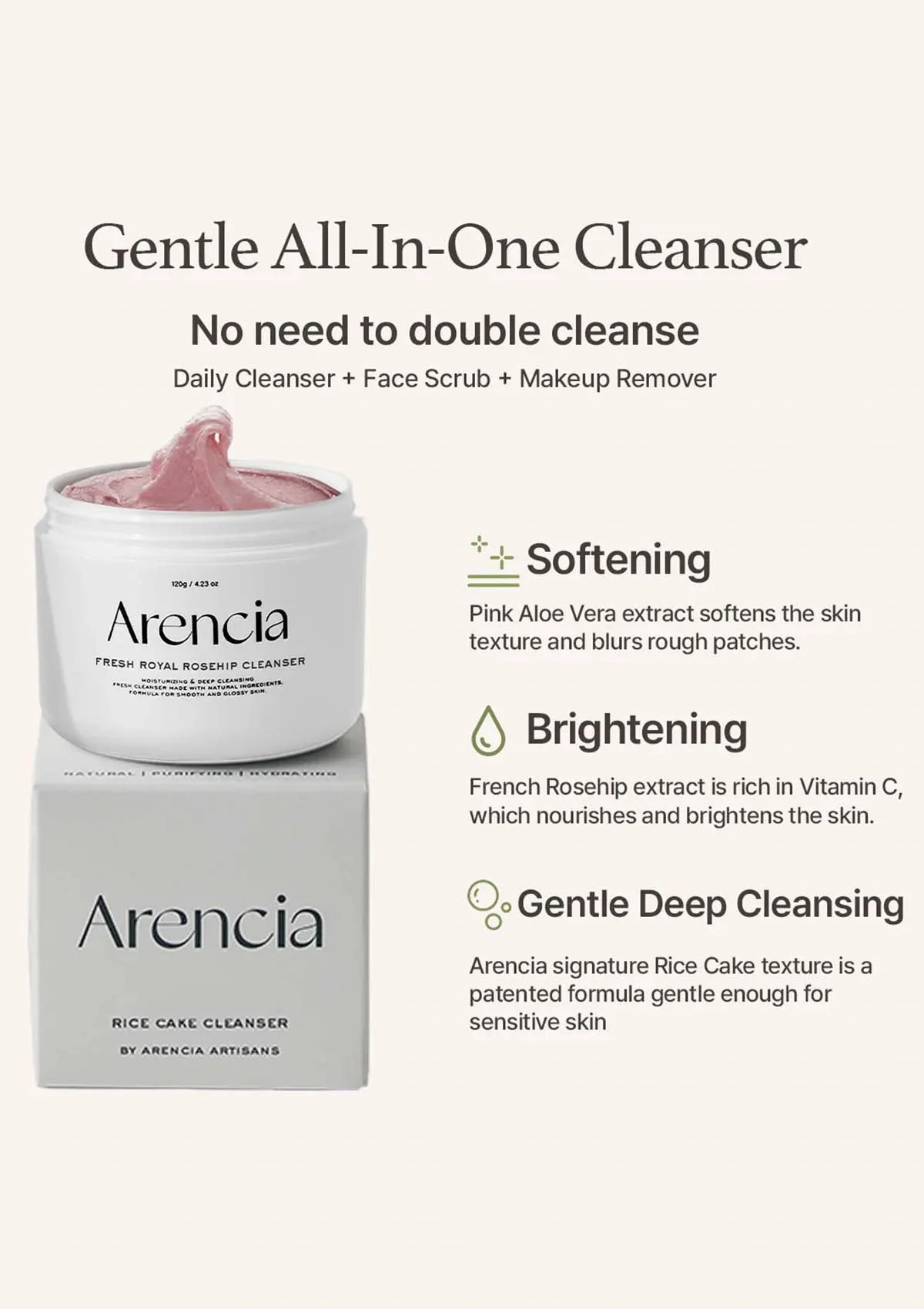 [ARENCIA] Fresh Royal Rosehip Cleanser 120g - Image 4