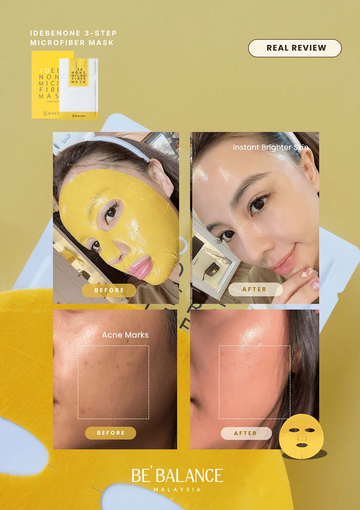[BE'BALANCE] Microfiber Masks (1 Box = 30g x 10 Masks) - Image 7