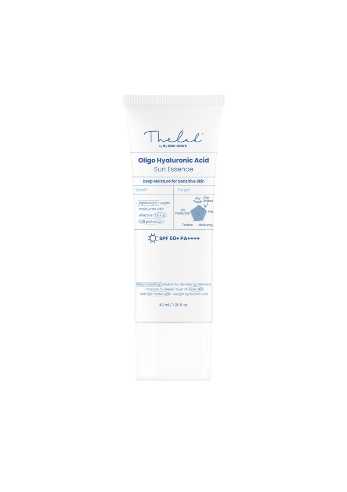 [THE LAB BY BLANC DOUX] Oligo Hyaluronic Acid Sun Essence SPF 50+ PA++++ 40ml - Image 3