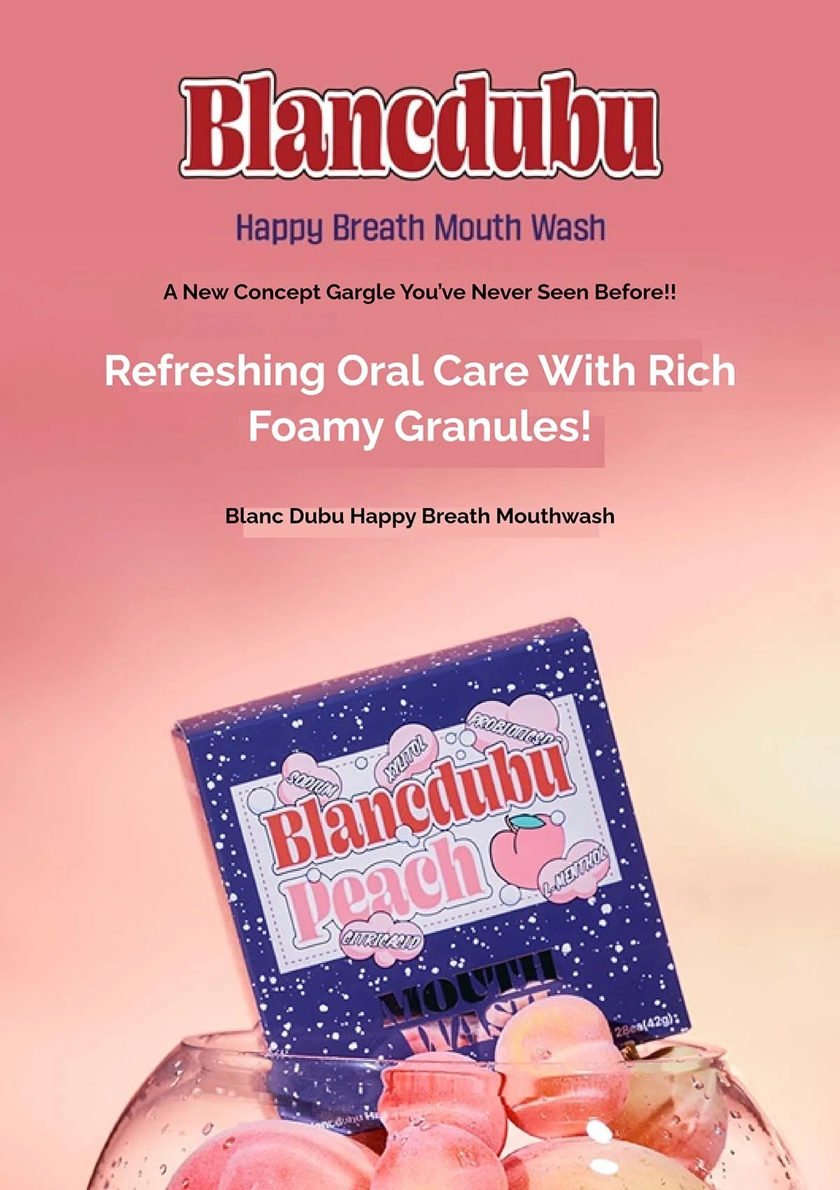 [BLANC DUBU] Happy Breath Mouth Wash Lemon | Peach (1 Box = 1.5g × 28 Sticks) - Image 3