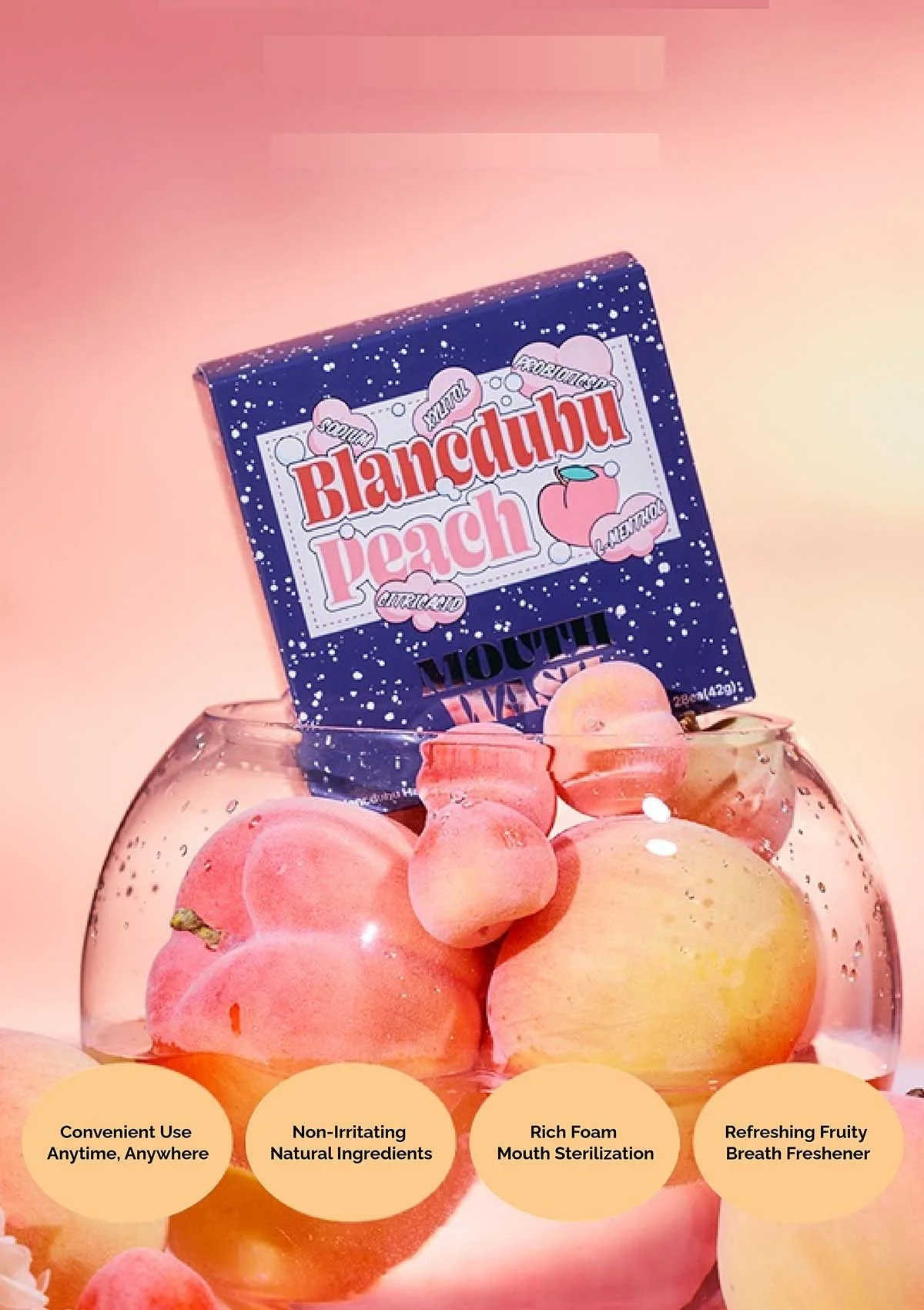 [BLANC DUBU] Happy Breath Mouth Wash Lemon | Peach (1 Box = 1.5g × 28 Sticks) - Image 4