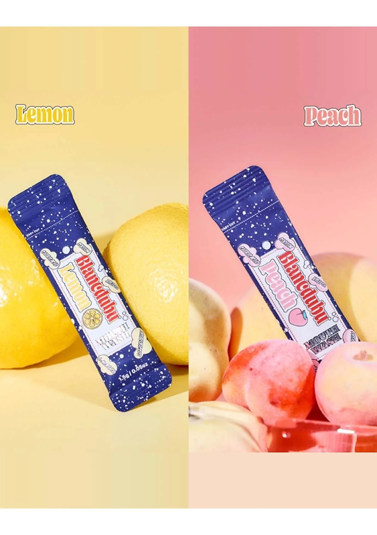 [BLANC DUBU] Happy Breath Mouth Wash Lemon | Peach (1 Box = 1.5g × 28 Sticks) - Image 5