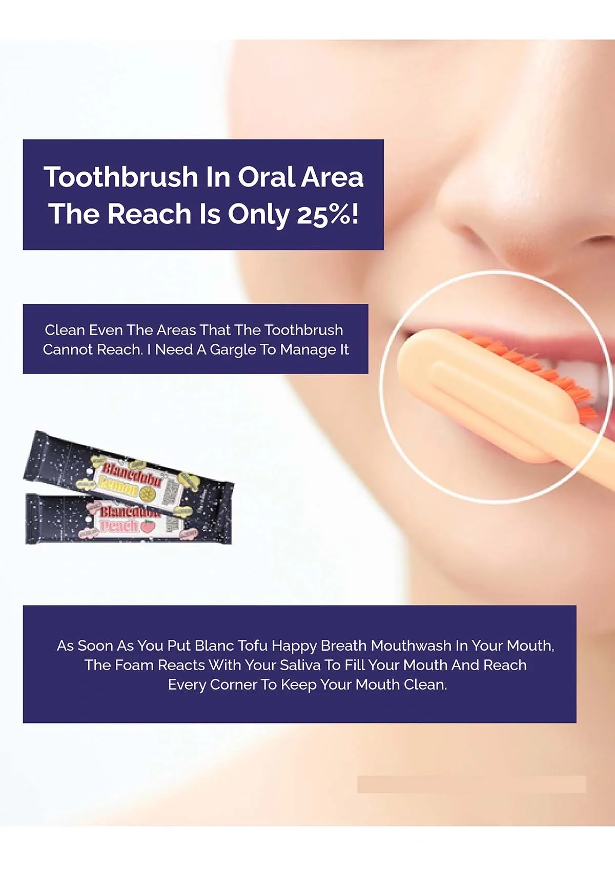 [BLANC DUBU] Happy Breath Mouth Wash Lemon | Peach (1 Box = 1.5g × 28 Sticks) - Image 6