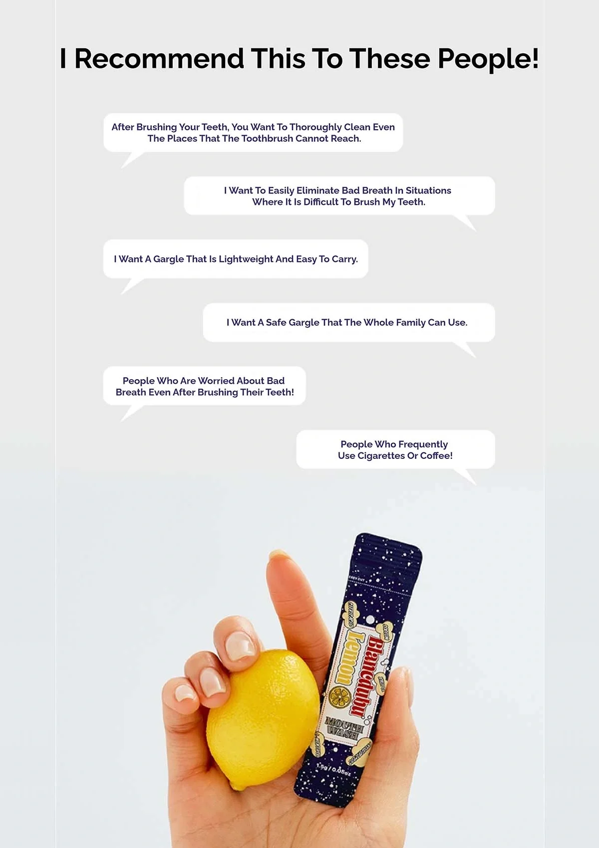 [BLANC DUBU] Happy Breath Mouth Wash Lemon | Peach (1 Box = 1.5g × 28 Sticks) - Image 8