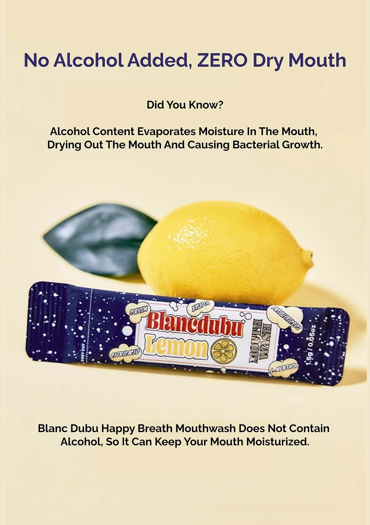 [BLANC DUBU] Happy Breath Mouth Wash Lemon | Peach (1 Box = 1.5g × 28 Sticks) - Image 7