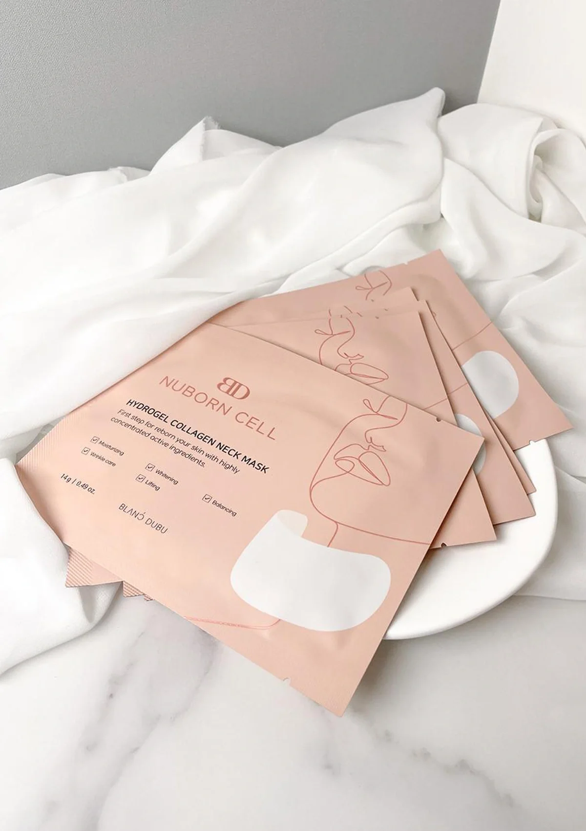 [BLANC DUBU] Nuborn Cell Hydrogel Collagen Neck Mask (1 Box = 5 Masks x 14g) - Image 2