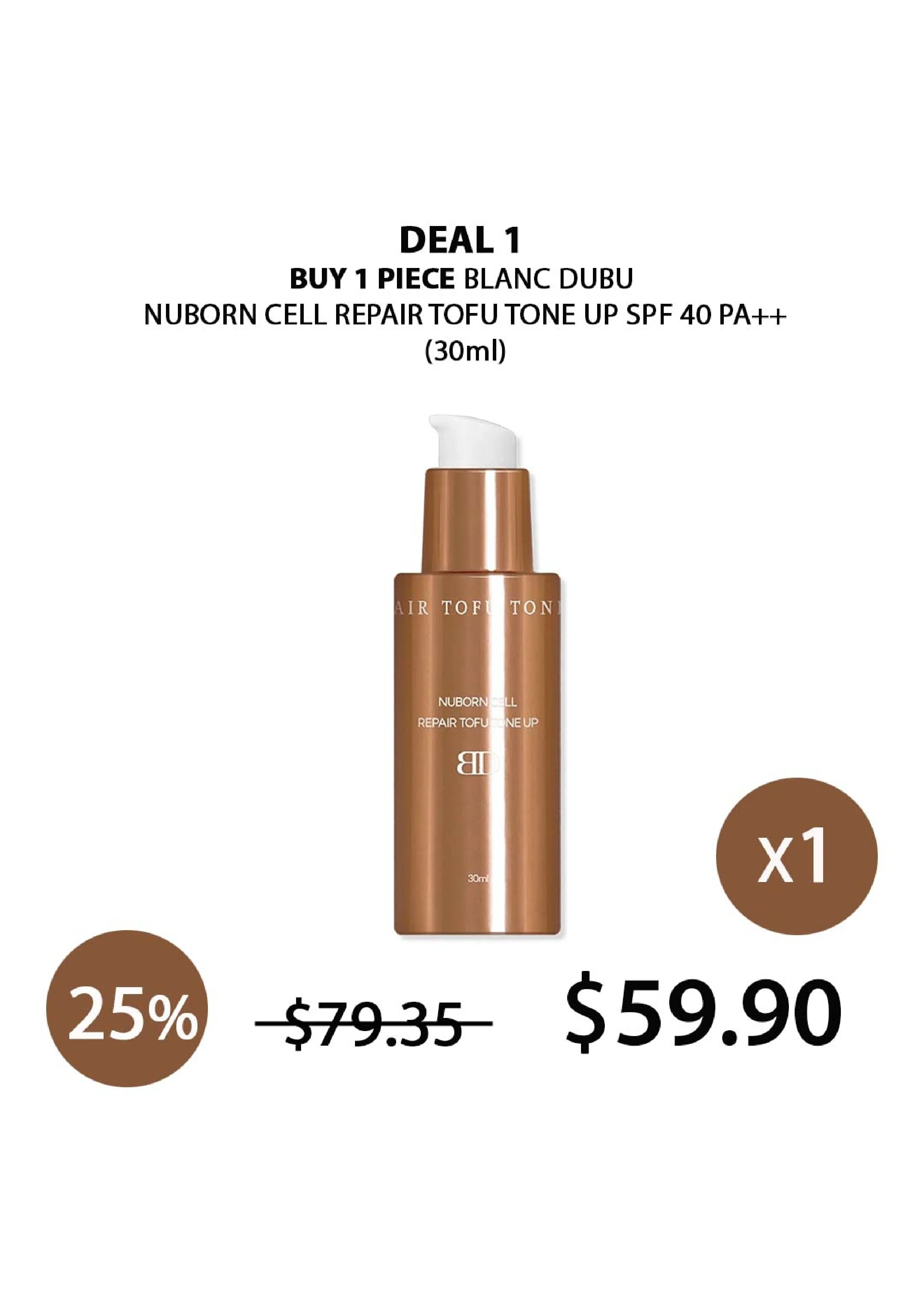 [BLANC DUBU] Nuborn Cell Repair Tofu Tone Up SPF 40 PA++ 30ml - Image 17