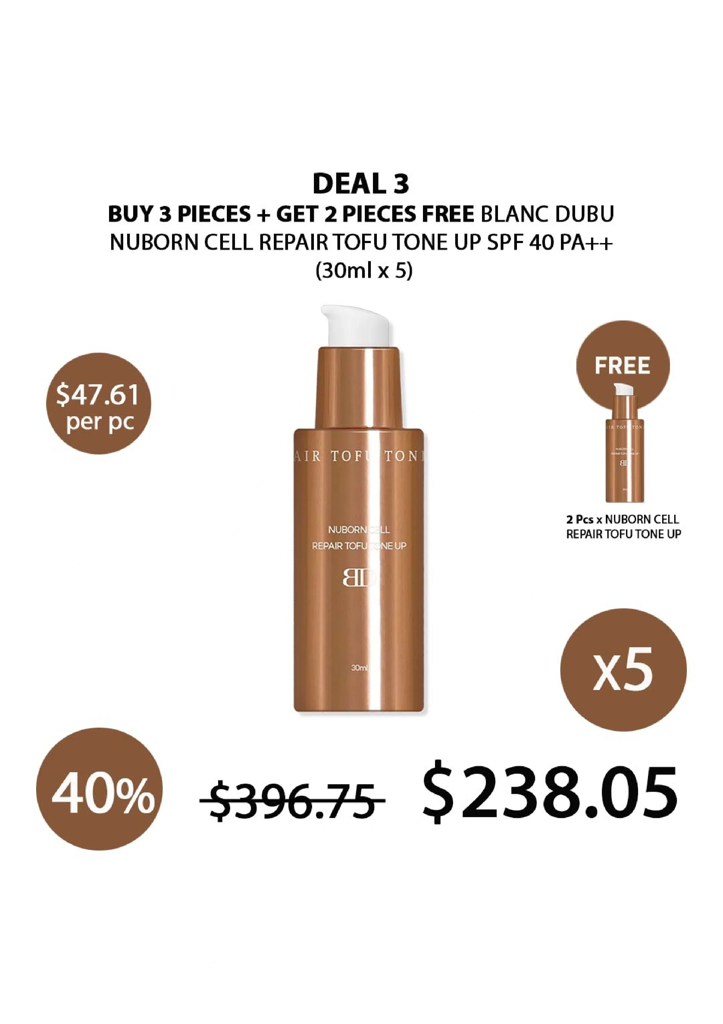 [BLANC DUBU] Nuborn Cell Repair Tofu Tone Up SPF 40 PA++ 30ml - Image 19