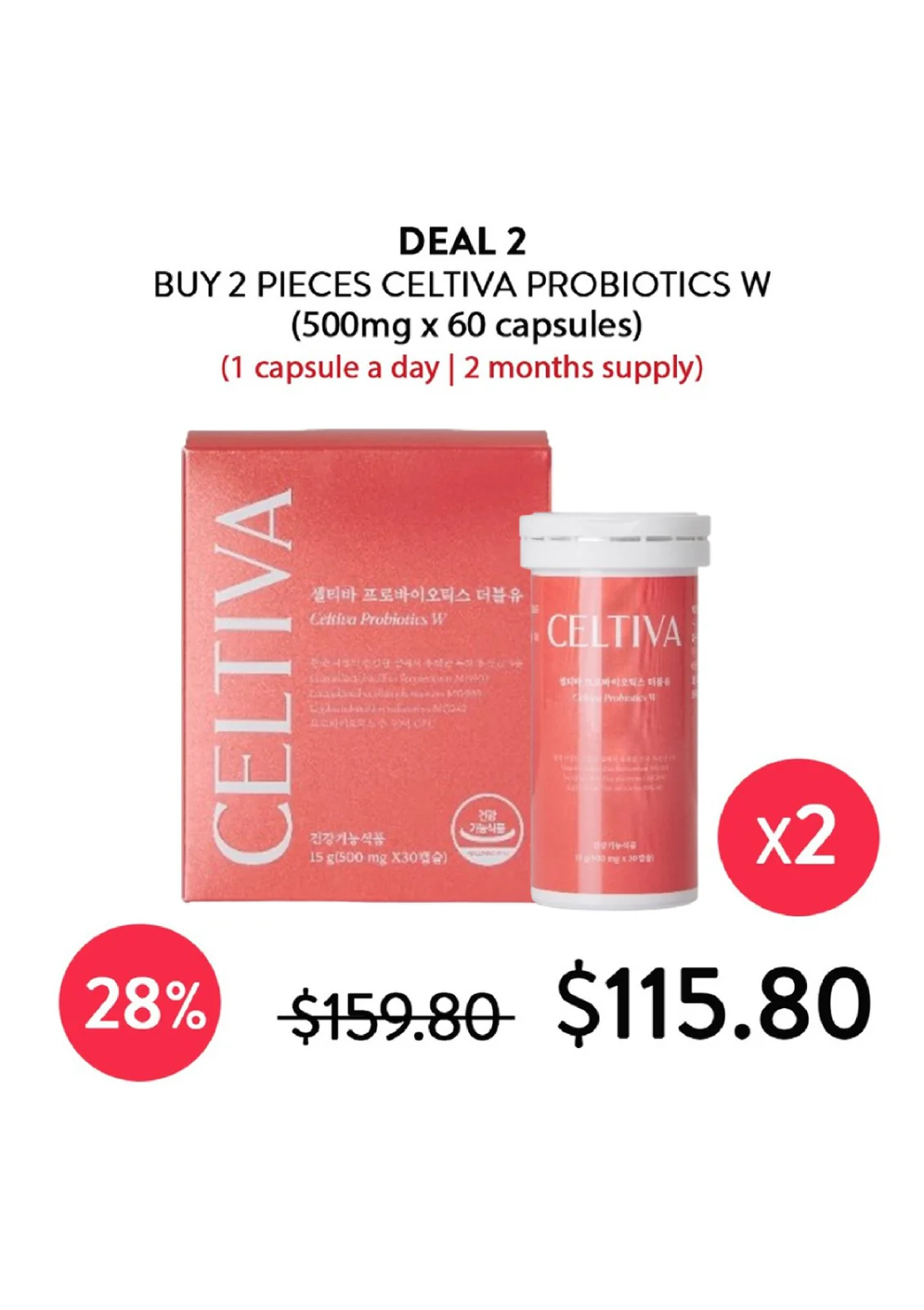 [CELTIVA] Probiotics W 50 Billion CFU for Digestive and Vaginal Health (1 Box = 500mg X 30 Capsules) - Image 3