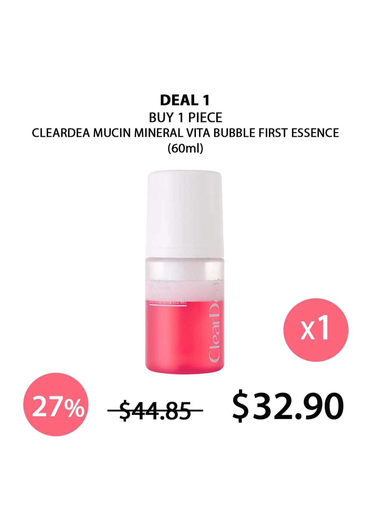 [CLEARDEA] Mucin Mineral Vita Bubble First Essence 60ml - Image 6