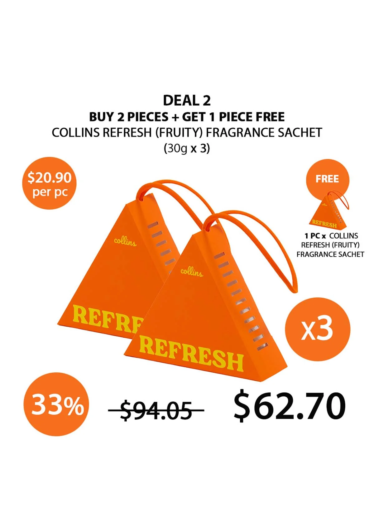 [COLLINS] REFRESH FRUITY Fragrance Sachet 30g - Image 6
