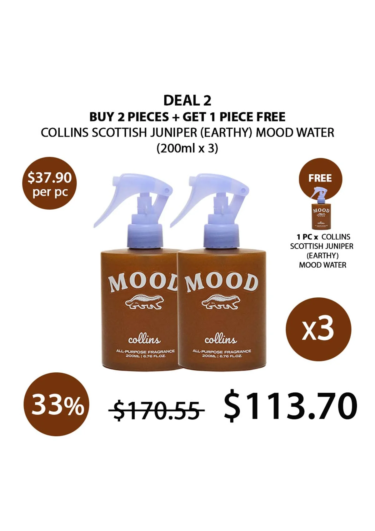 [COLLINS] All Purpose Fragrance Scottish Juniper Mood Water - Earthy Scent 60ml | 200ml - Image 10