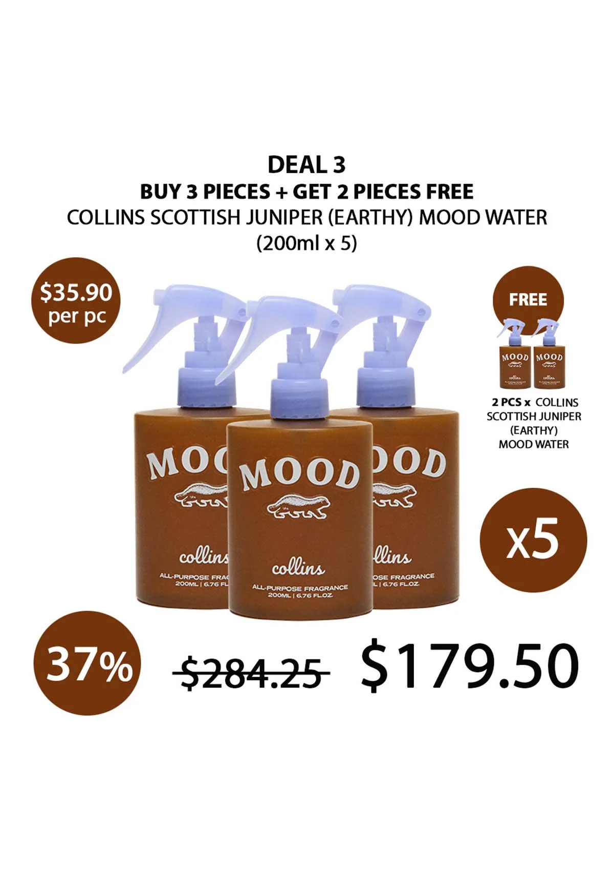 [COLLINS] All Purpose Fragrance Scottish Juniper Mood Water - Earthy Scent 60ml | 200ml - Image 11
