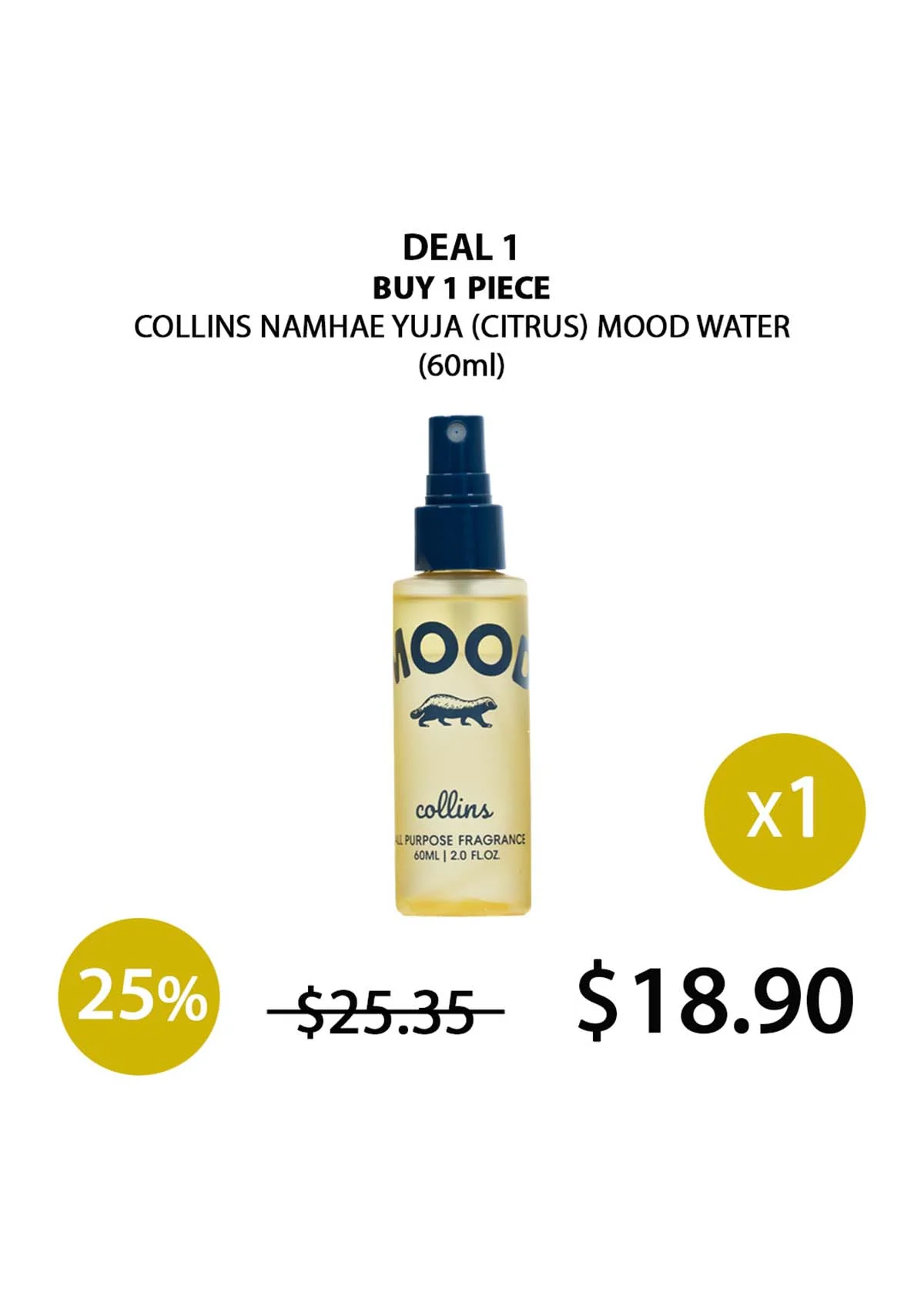[COLLINS] All Purpose Fragrance Namhae Yuja Mood Water - Citrusy Scent 60ml | 200ml - Image 6