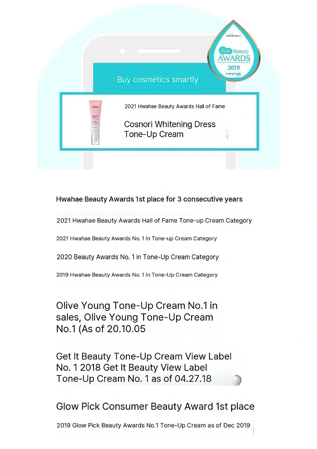 [COSNORI] Tone-Up Cream Your Skin Dress | Whitening Dress 50ml - Image 6