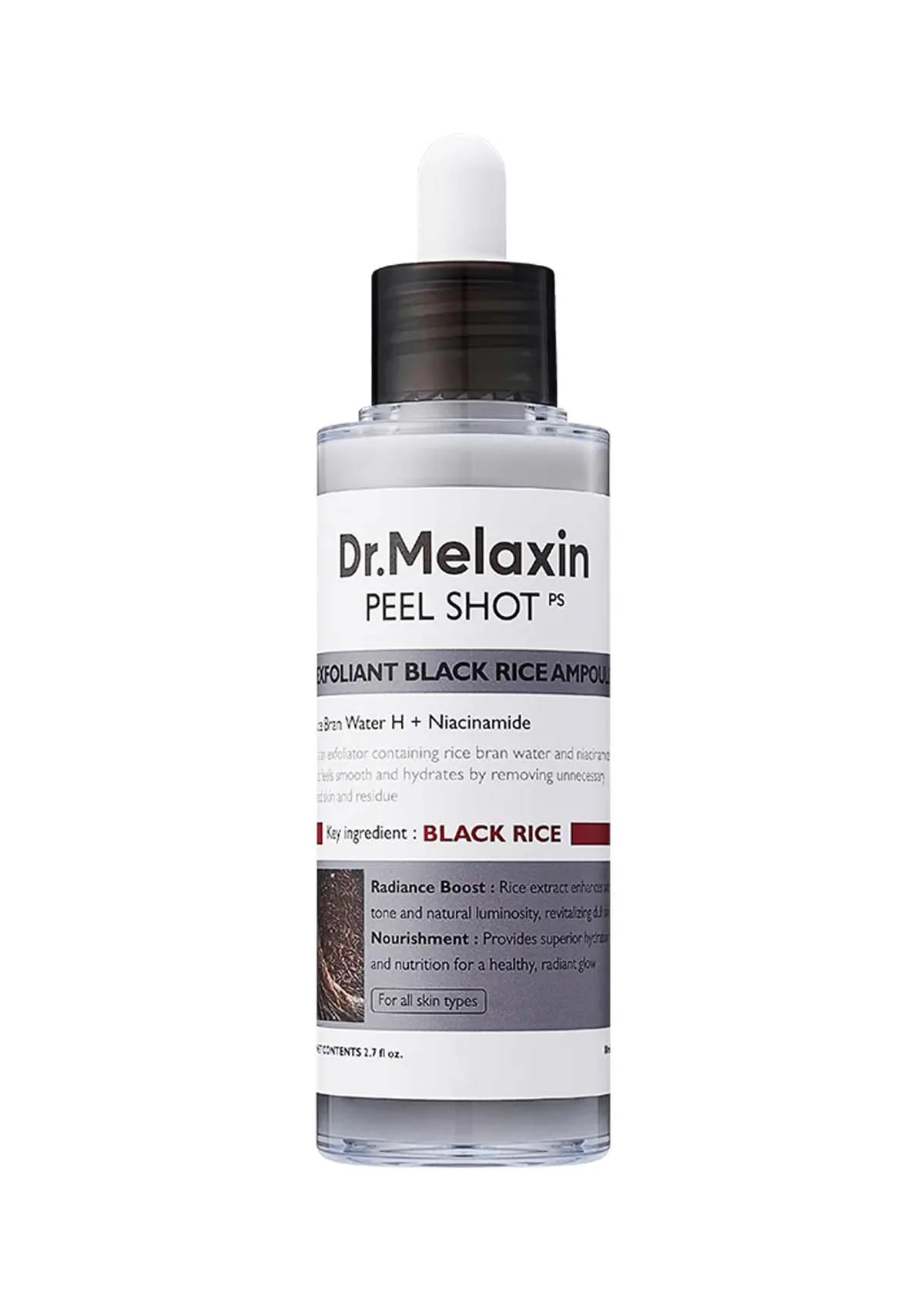 [DR. MELAXIN] Peel Shot Exfoliant Black Rice Ampoule 80ml - Image 4
