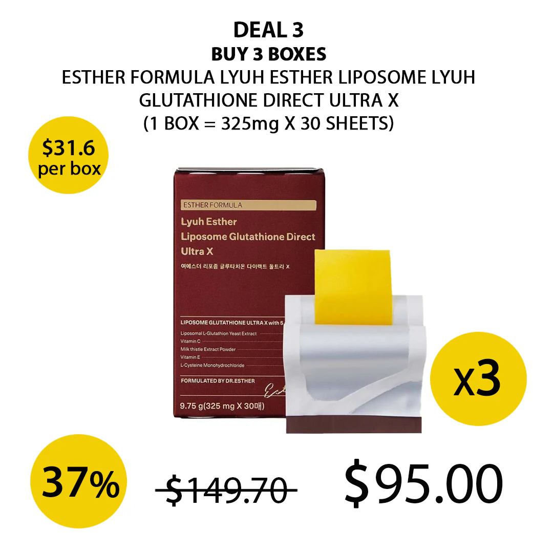 [ESTHER FORMULA] Lyuh Esther Liposome Glutathione Direct Ultra X (1 Box = 325mg x 30sheets) - Image 7
