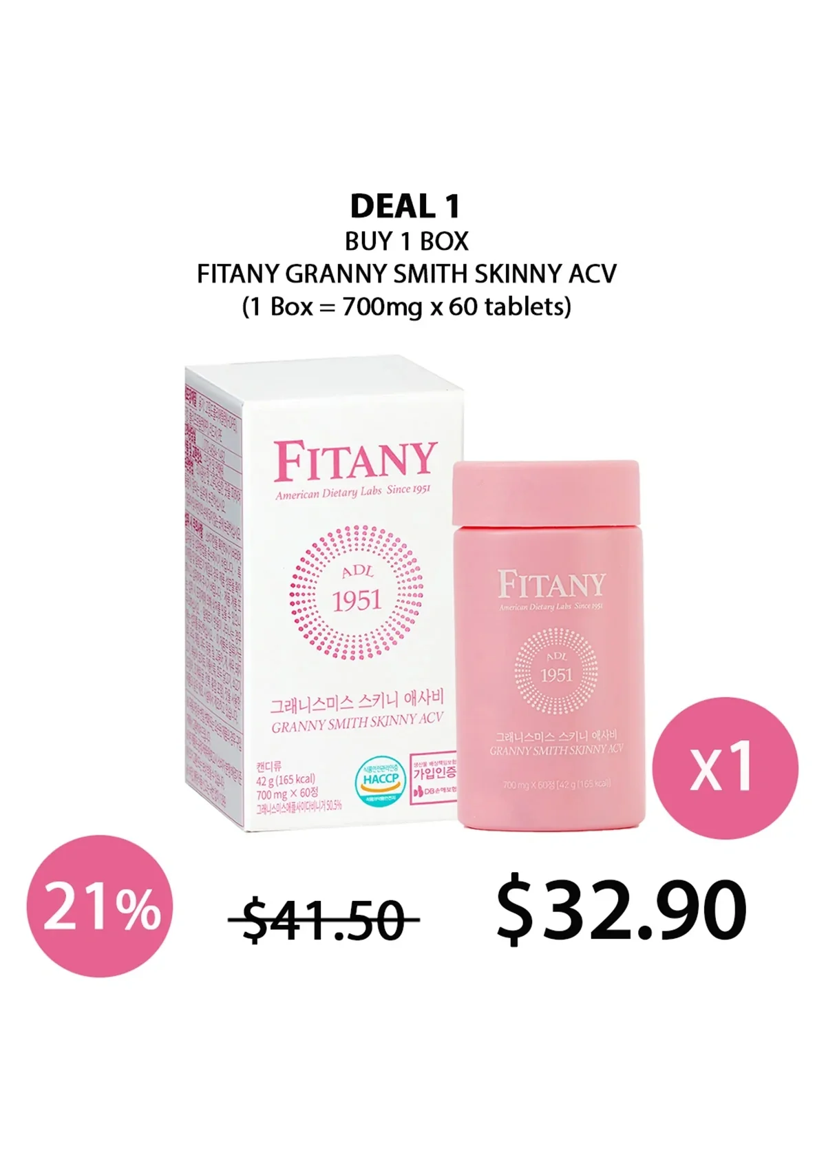 [FITANY] Granny Smith Skinny ACV (1 Box = 700mg x 60 tablets) - Image 24