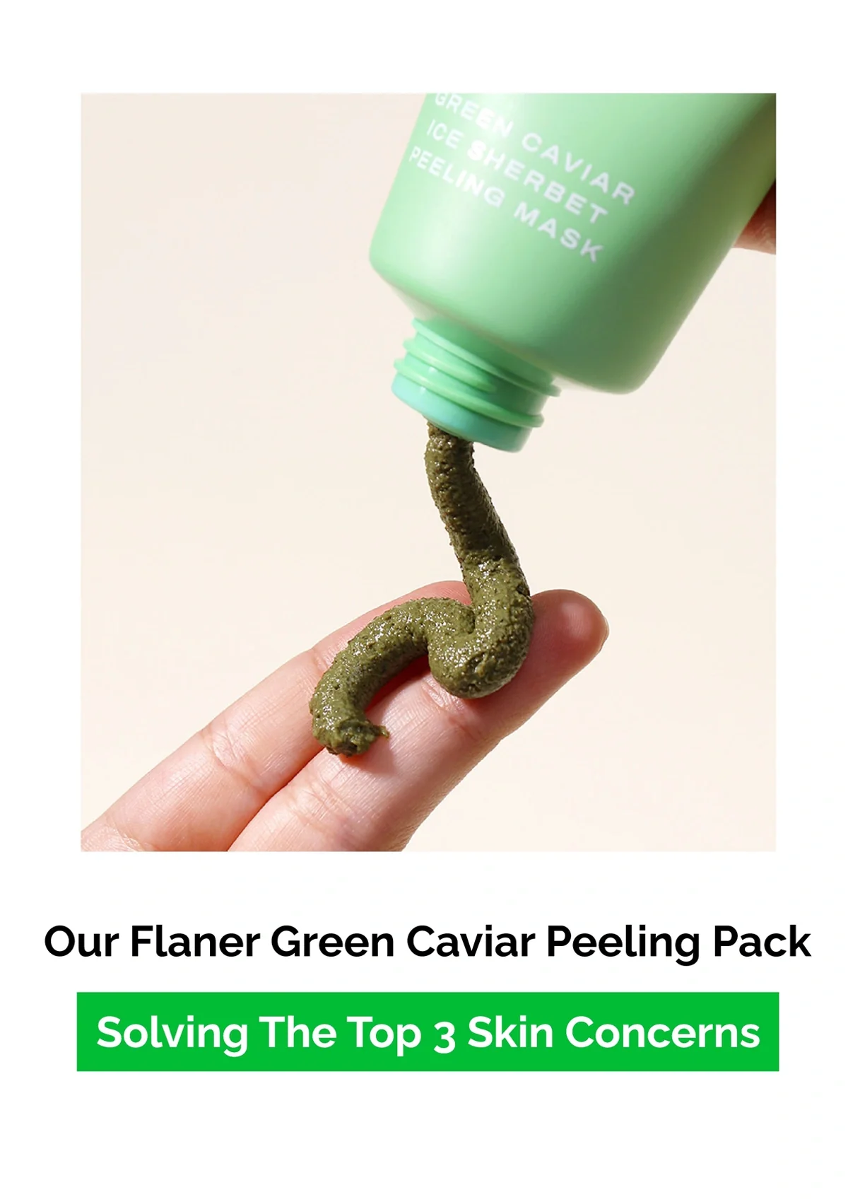 [FLANER] Green Caviar Ice Sherbet Peeling Mask 100g - Image 4