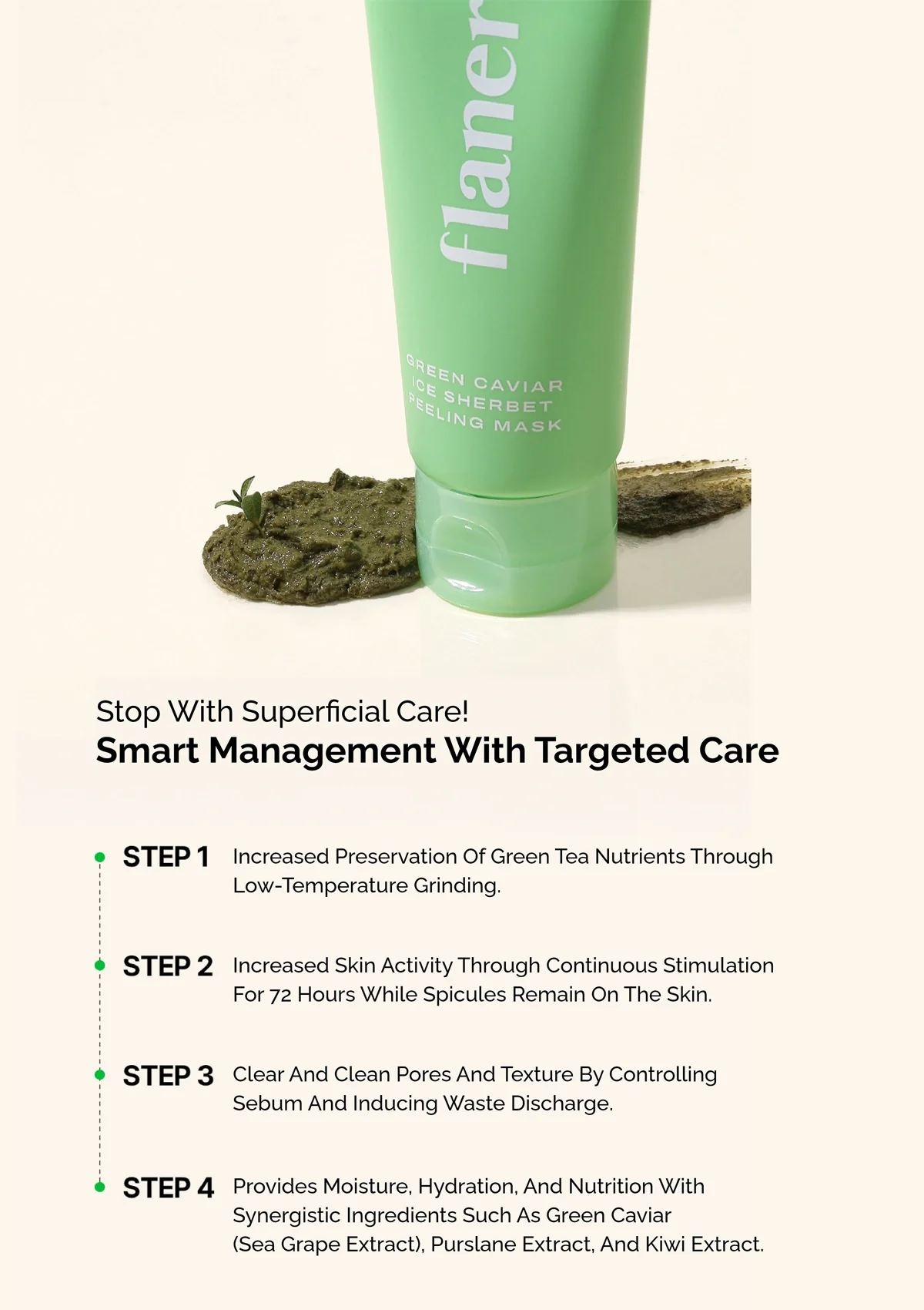 [FLANER] Green Caviar Ice Sherbet Peeling Mask 100g - Image 10