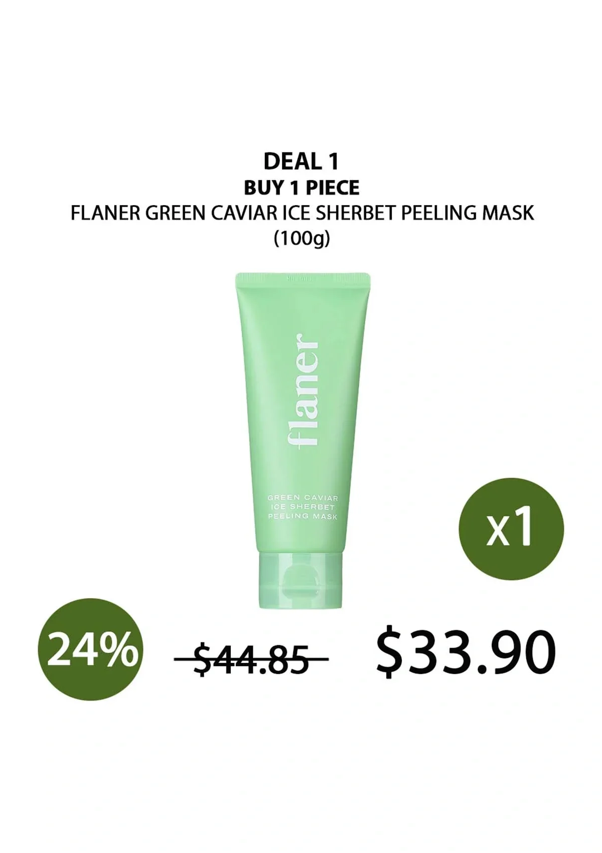 [FLANER] Green Caviar Ice Sherbet Peeling Mask 100g - Image 21
