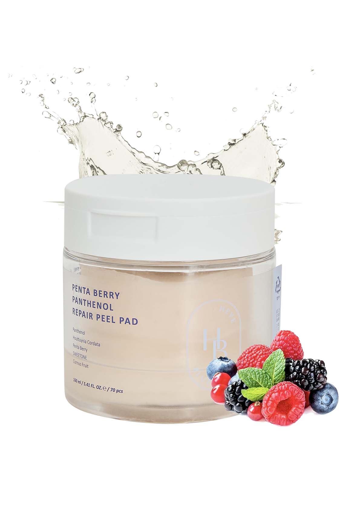 [HEVEBLUE] Penta Berry Panthenol Repair Peel Pad 160ml (1 Box = 160ml x 70 pad) - Image 3