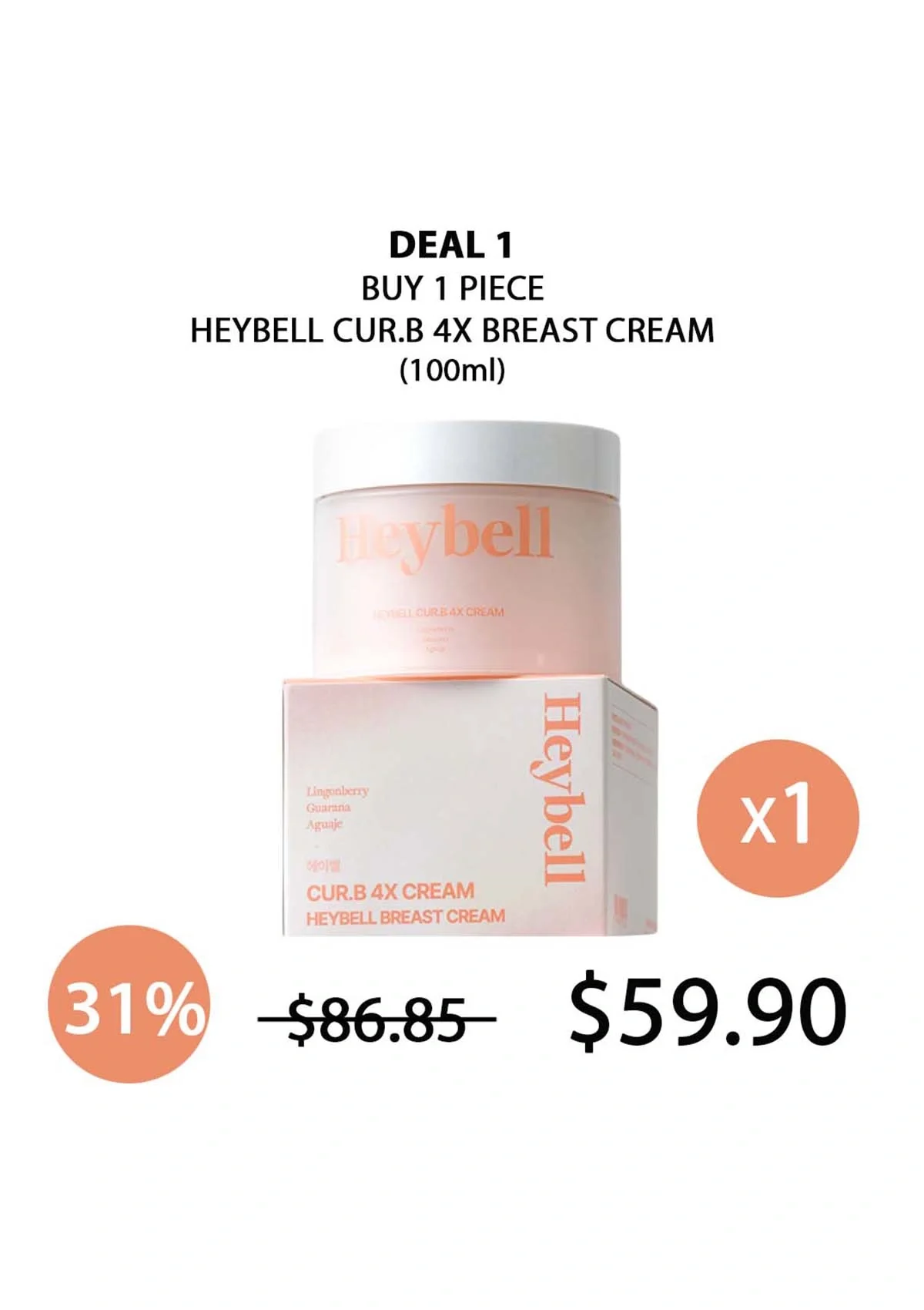 [HEYBELL] Cur.B 4X Breast Cream 100ml | Pills 4X (1 Box = 600mg x 60 Tablets) - Image 54