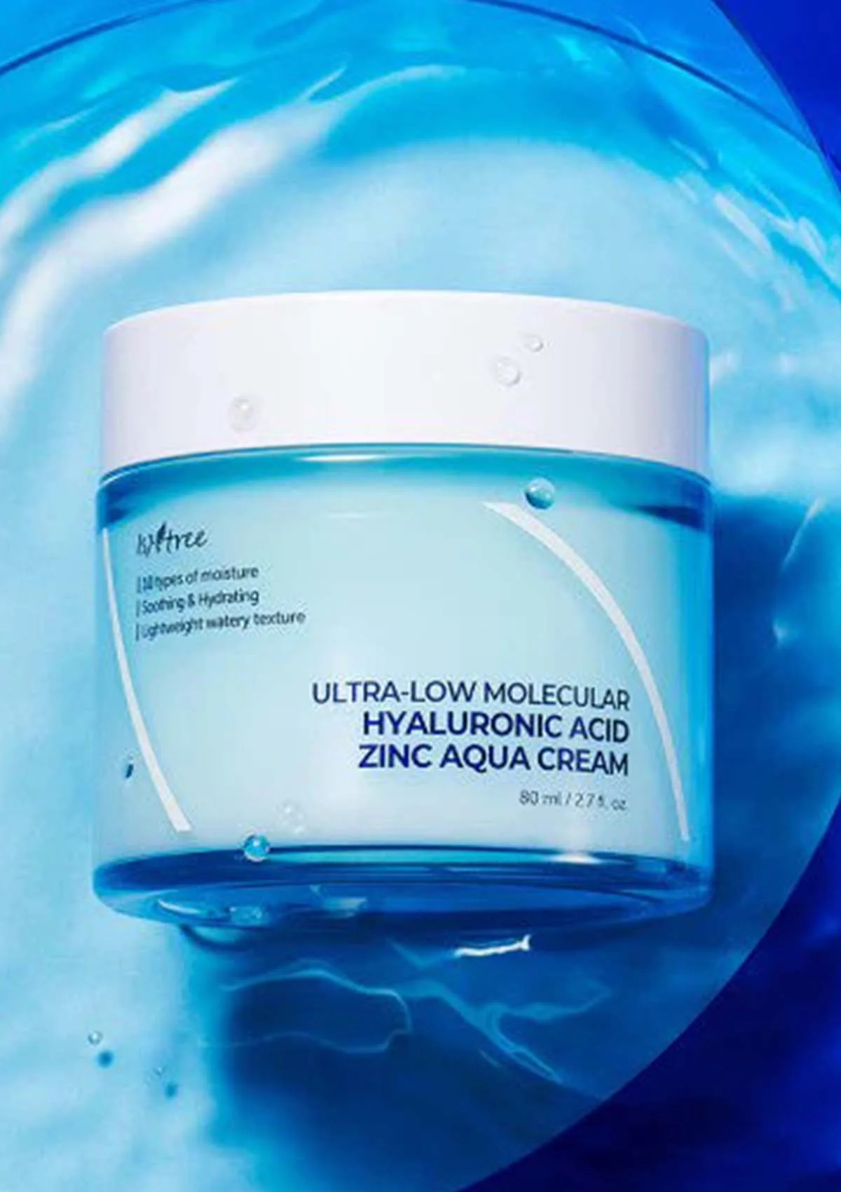 [ISNTREE] Ultra-Low Molecular Hyaluronic Acid Zinc Aqua Cream 80ml - Image 3