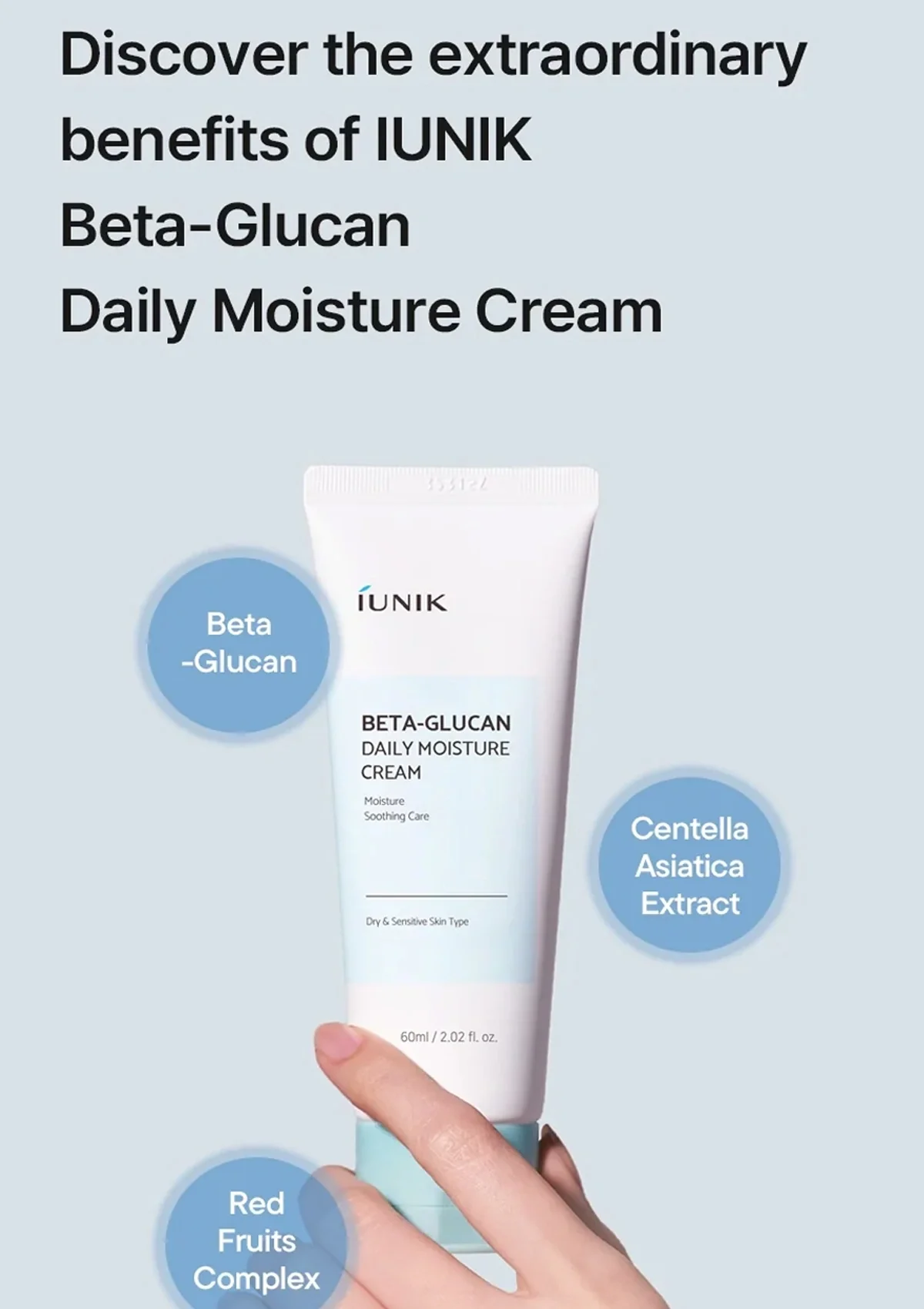 [iUNIK] Beta Glucan Daily Moisture Cream 60ml - Image 8