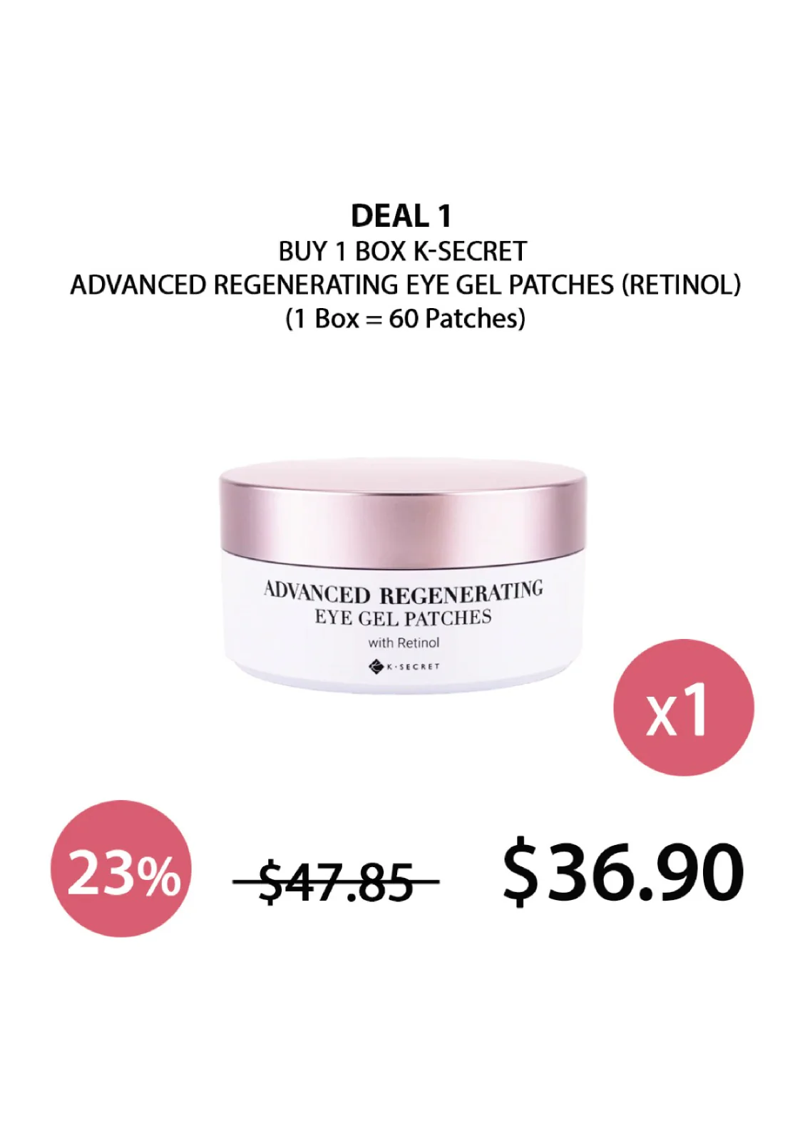 [K-SECRET] Advanced Regenerating Eye Gel Patches with Retinol (1 Box = 60 Patches x 102g) - Image 11