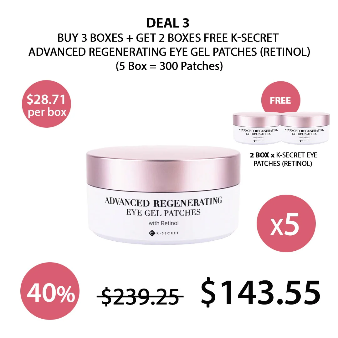 [K-SECRET] Advanced Regenerating Eye Gel Patches with Retinol (1 Box = 60 Patches x 102g) - Image 16