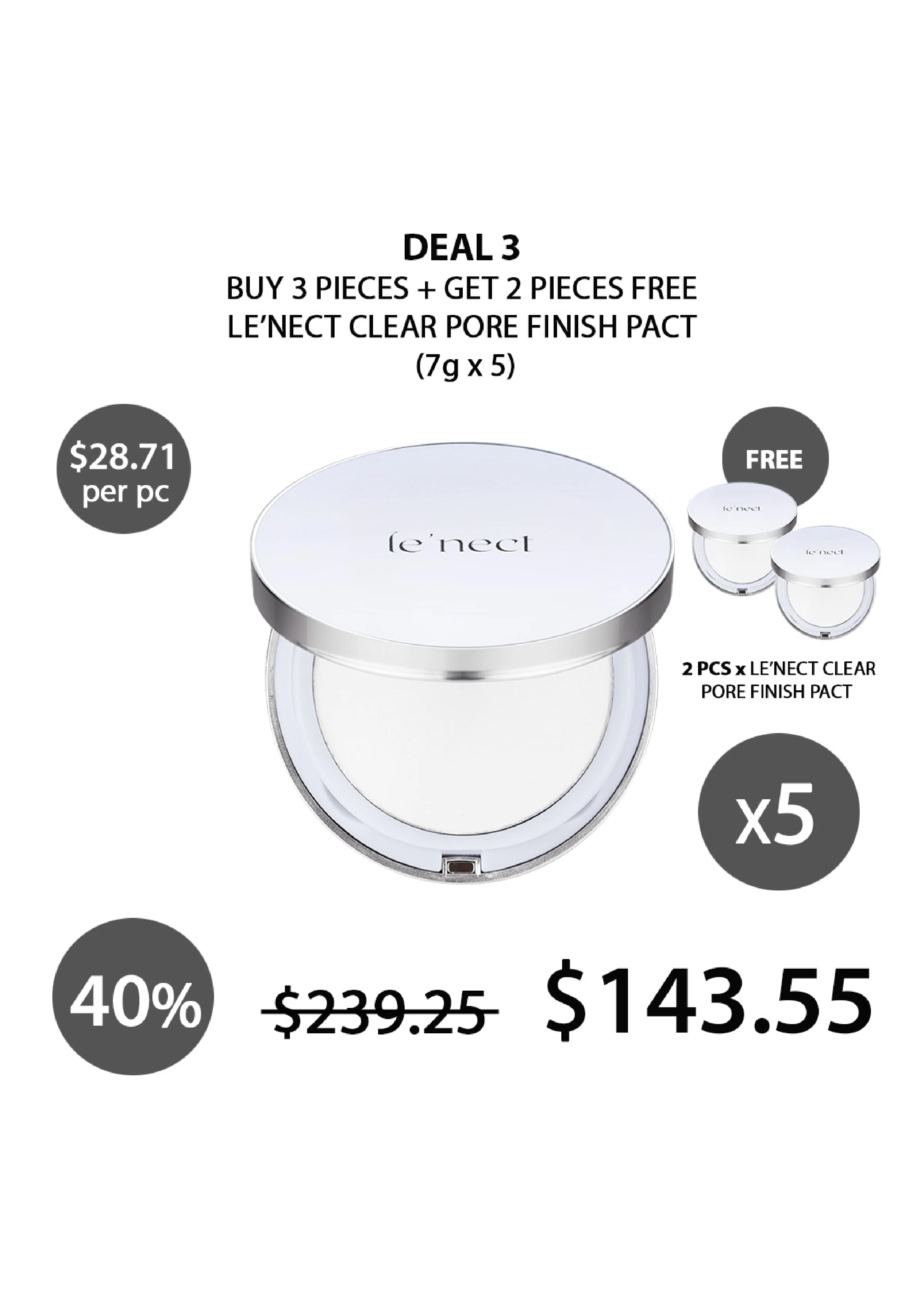 [LE'NECT] Clear Pore Finish Pact 7g - Image 12