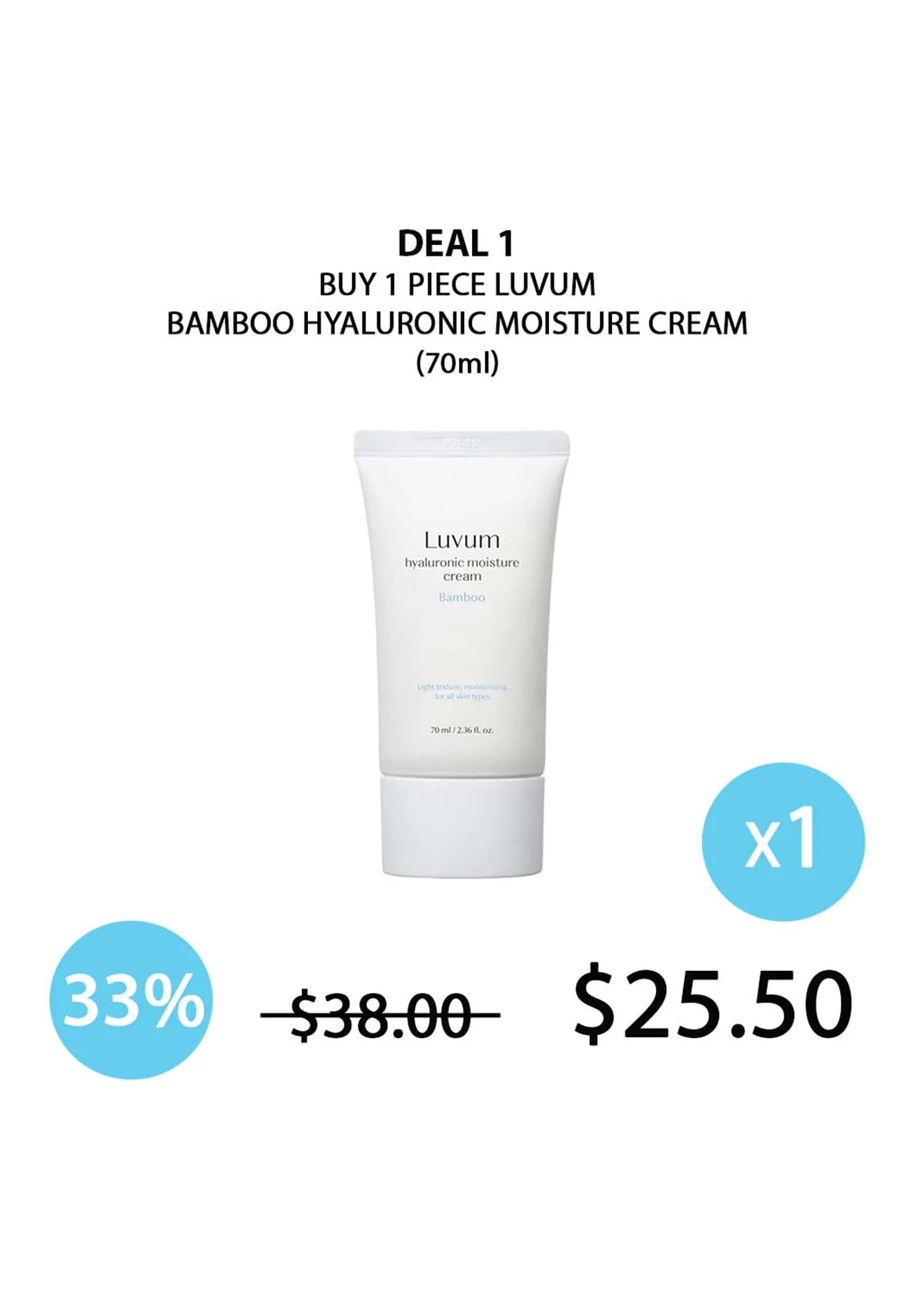 [LUVUM] Bamboo Hyaluronic Moisture Cream 70ml - Image 6