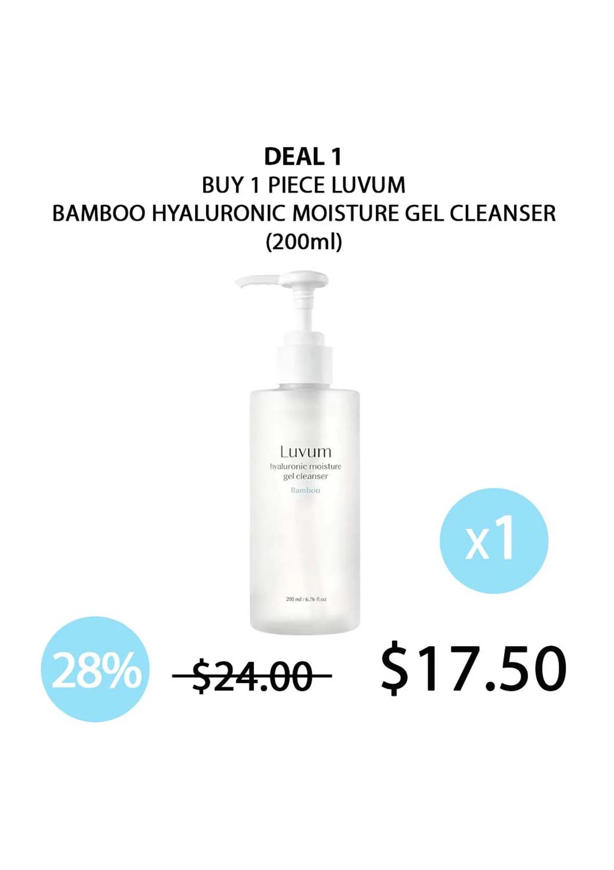 [LUVUM] Bamboo Hyaluronic Moisture Gel Cleanser 200ml - Image 4
