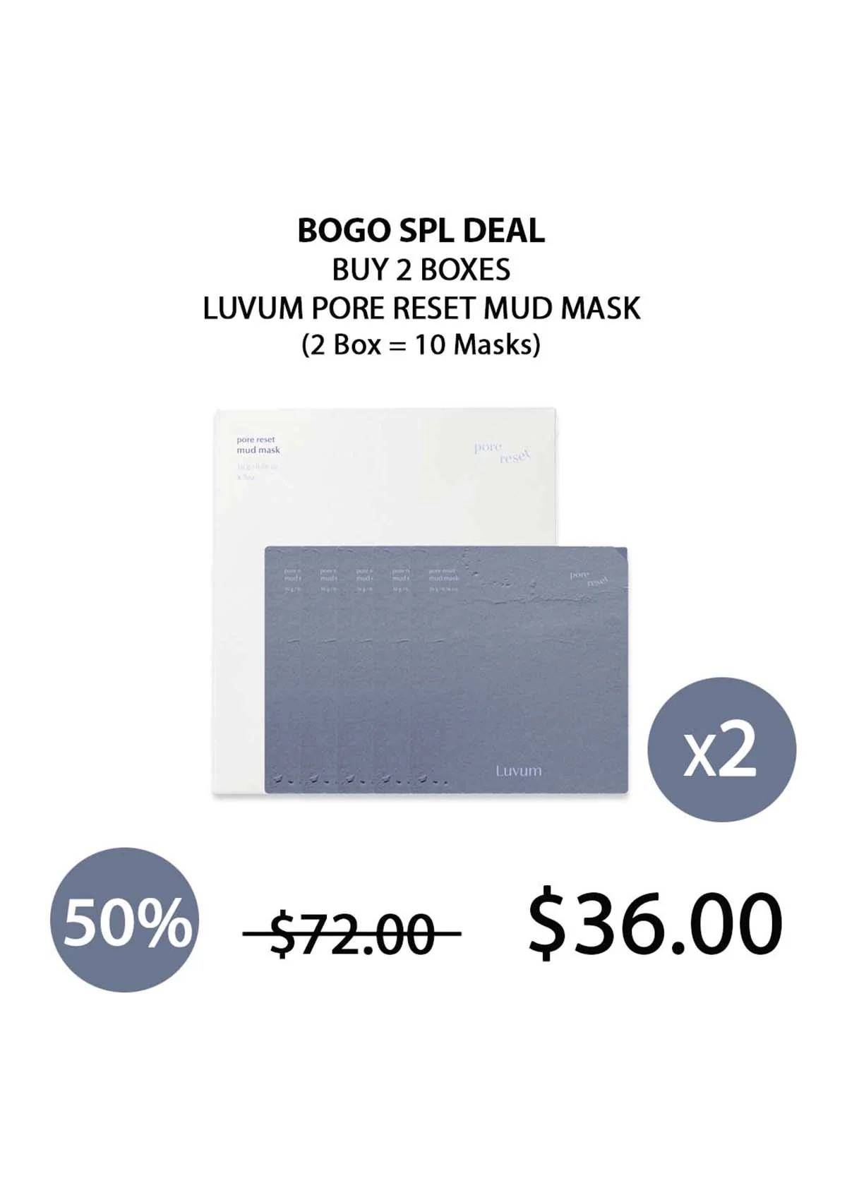 [LUVUM] Pore Reset Mud Mask (1 Box = 5 Masks X 16g) - Image 6