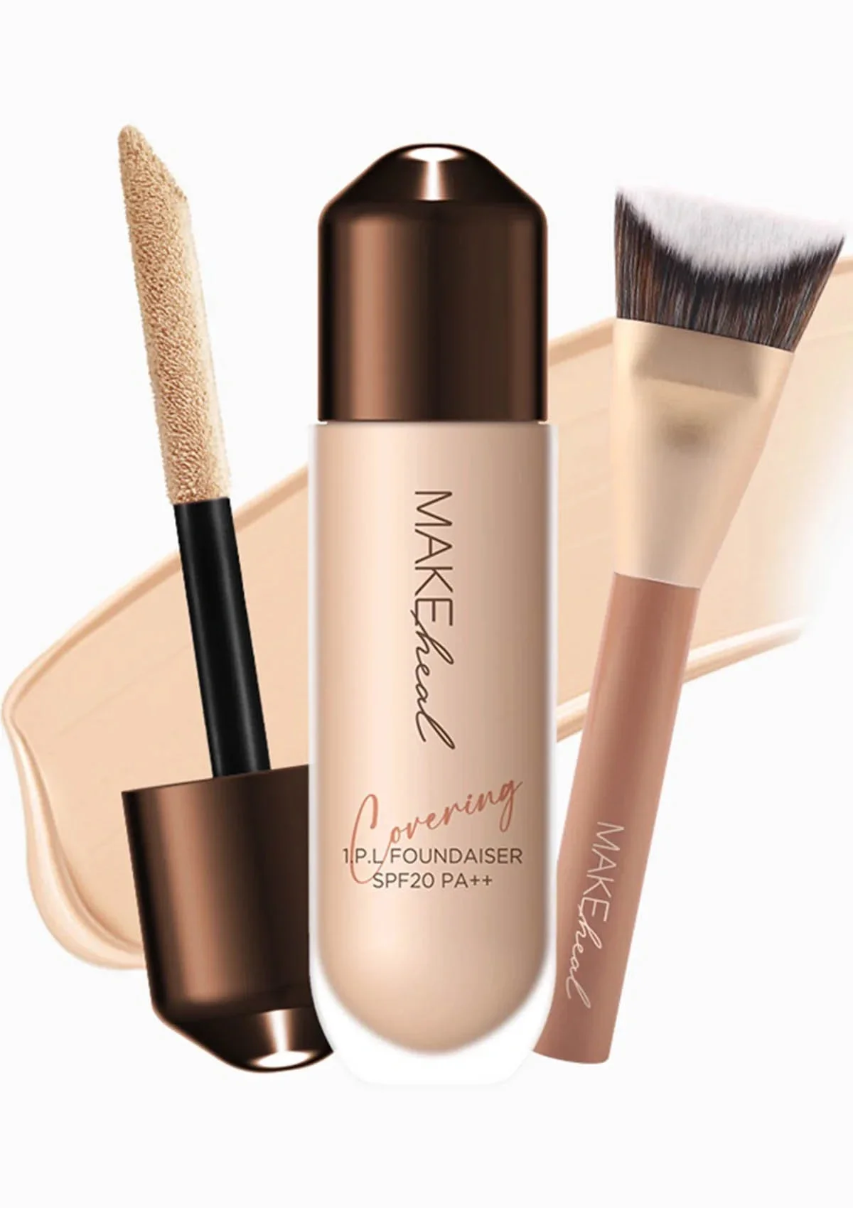 [MAKEHEAL] 1.P.L Foundaiser Foundation SPF20 PA++ | V-Cut Wide Brush - Image 2