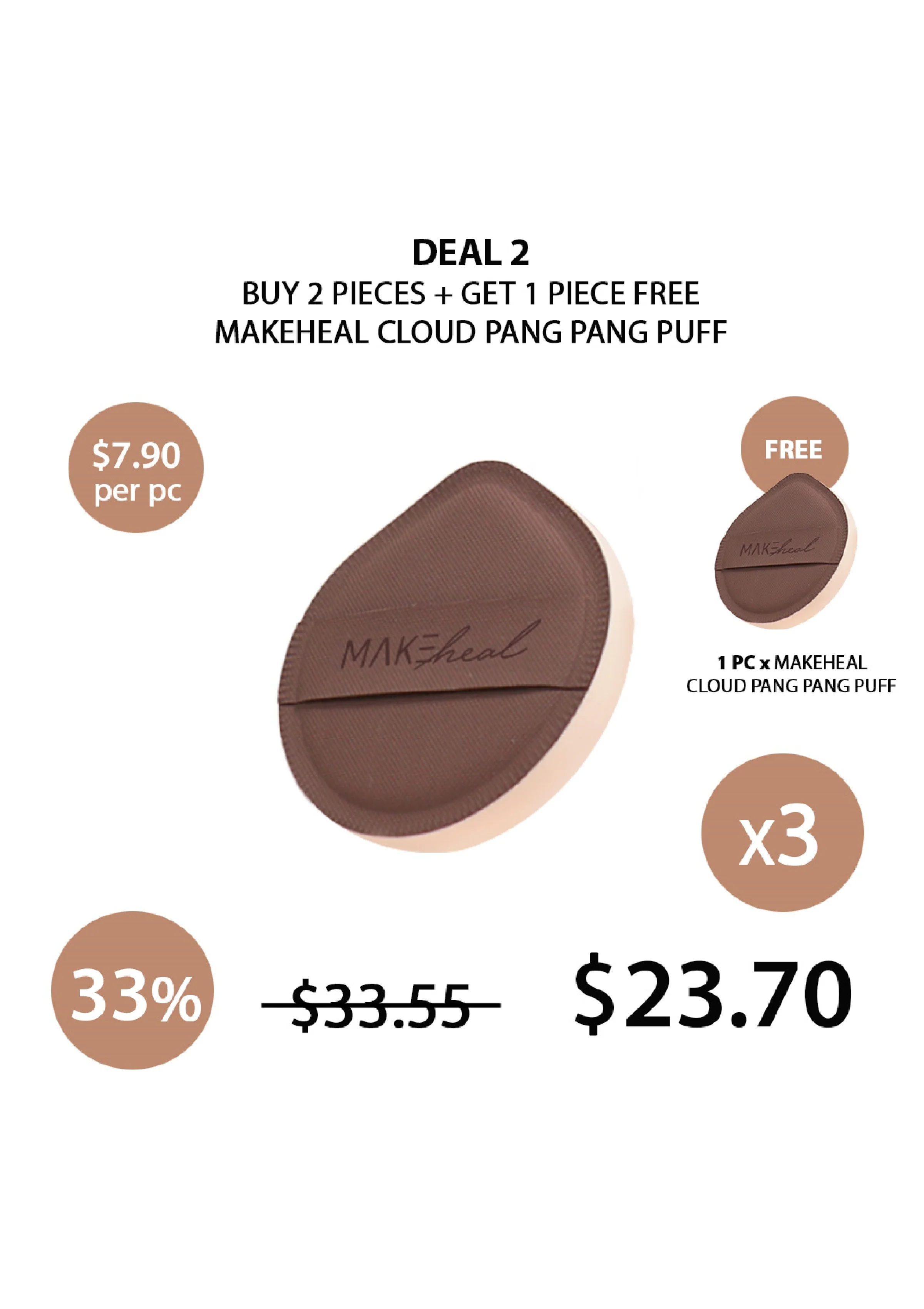 [MAKEHEAL] Cloud Pang Pang Puff 1pc (Length = 65mm + Thickness = 20T) - Image 4