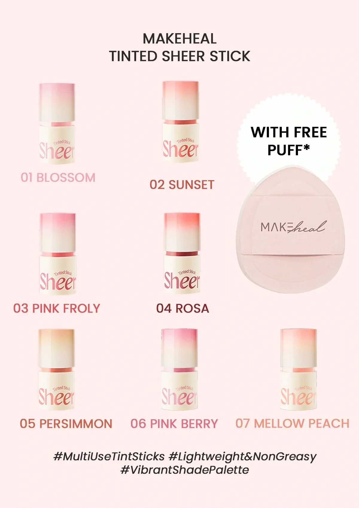 [MAKEHEAL] Tinted Sheer Stick 6g