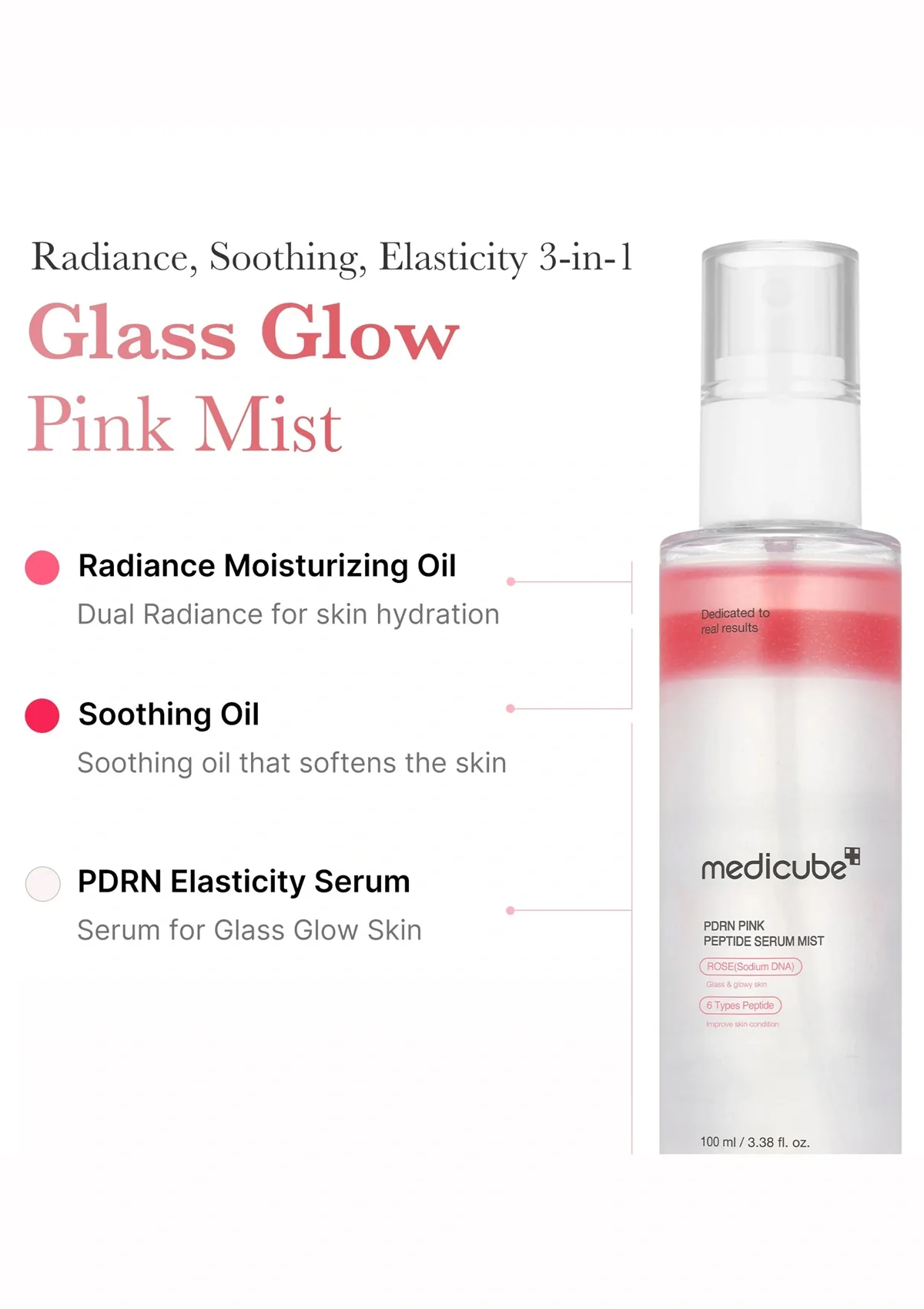 [MEDICUBE] PDRN Pink Glutathione Serum Mist 100ml - Image 4