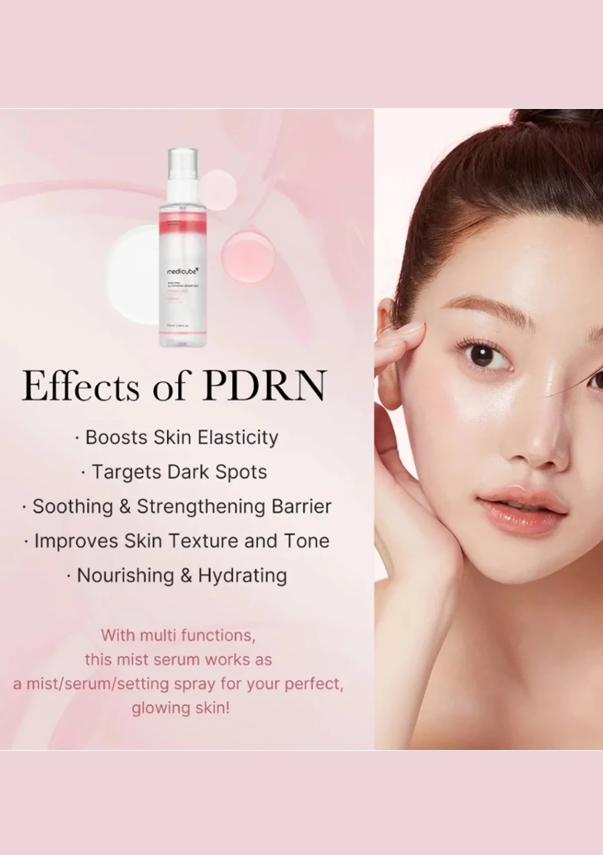 [MEDICUBE] PDRN Pink Glutathione Serum Mist 100ml - Image 5