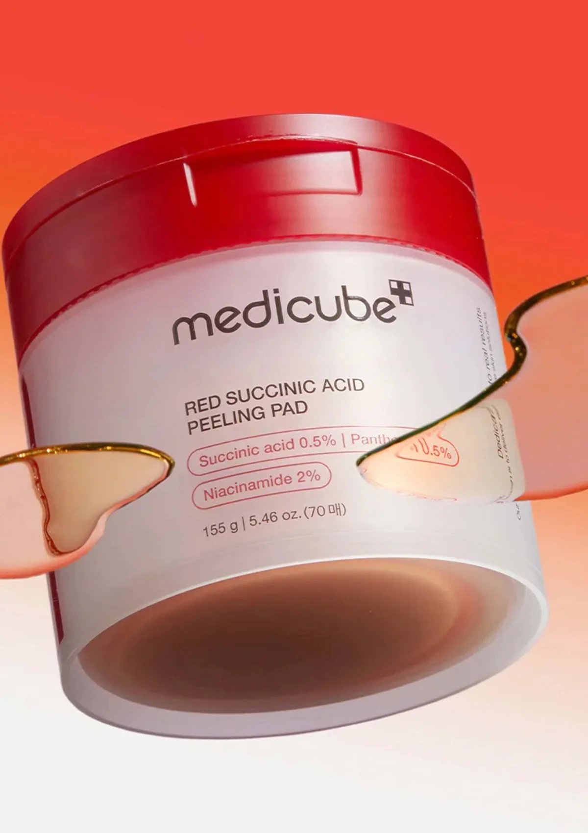 [MEDICUBE] Red Succinic Acid Peeling Pad (1 Box = 70 Pads) - Image 2